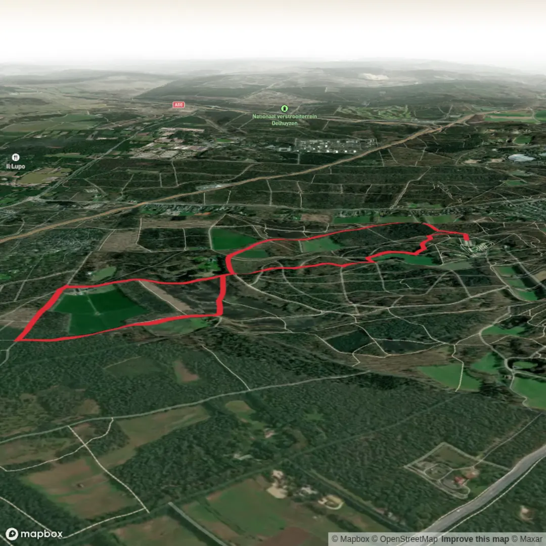 An image depicting the trail Jachthuis Warnsborn and De Grote Kweek Loop and its surrounding area.