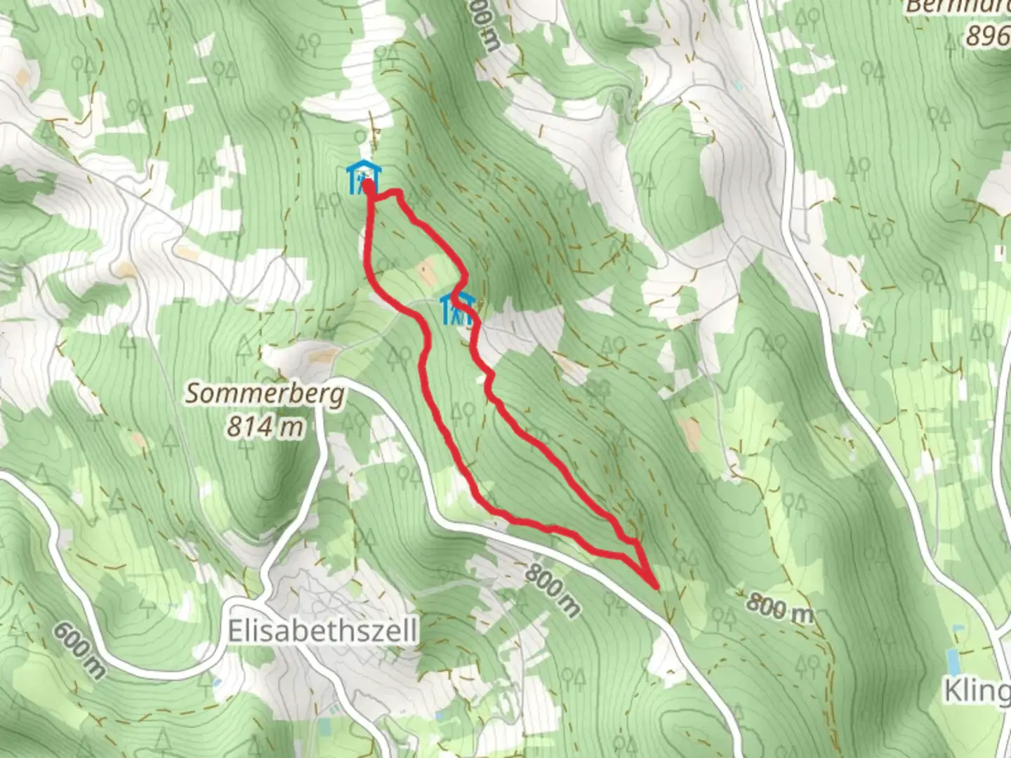 An image depicting the trail Hadriwa Höhenweg Loop and its surrounding area.