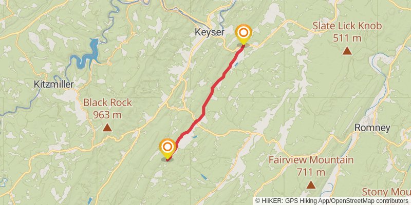 American Discovery Trail - West Virginia stage 3 Map