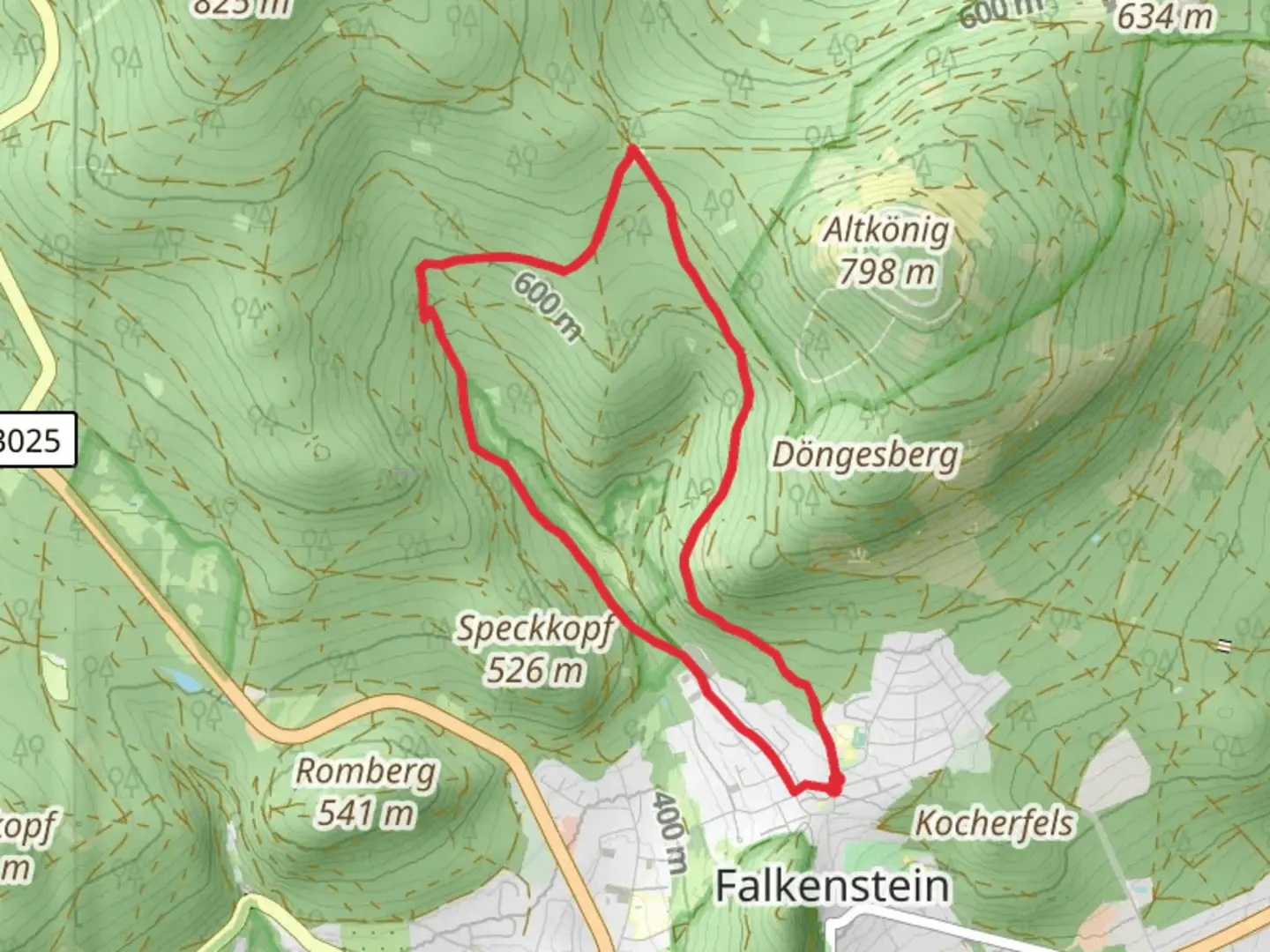 An image depicting the trail Franzkopf and Reichenbachtal Loop and its surrounding area.