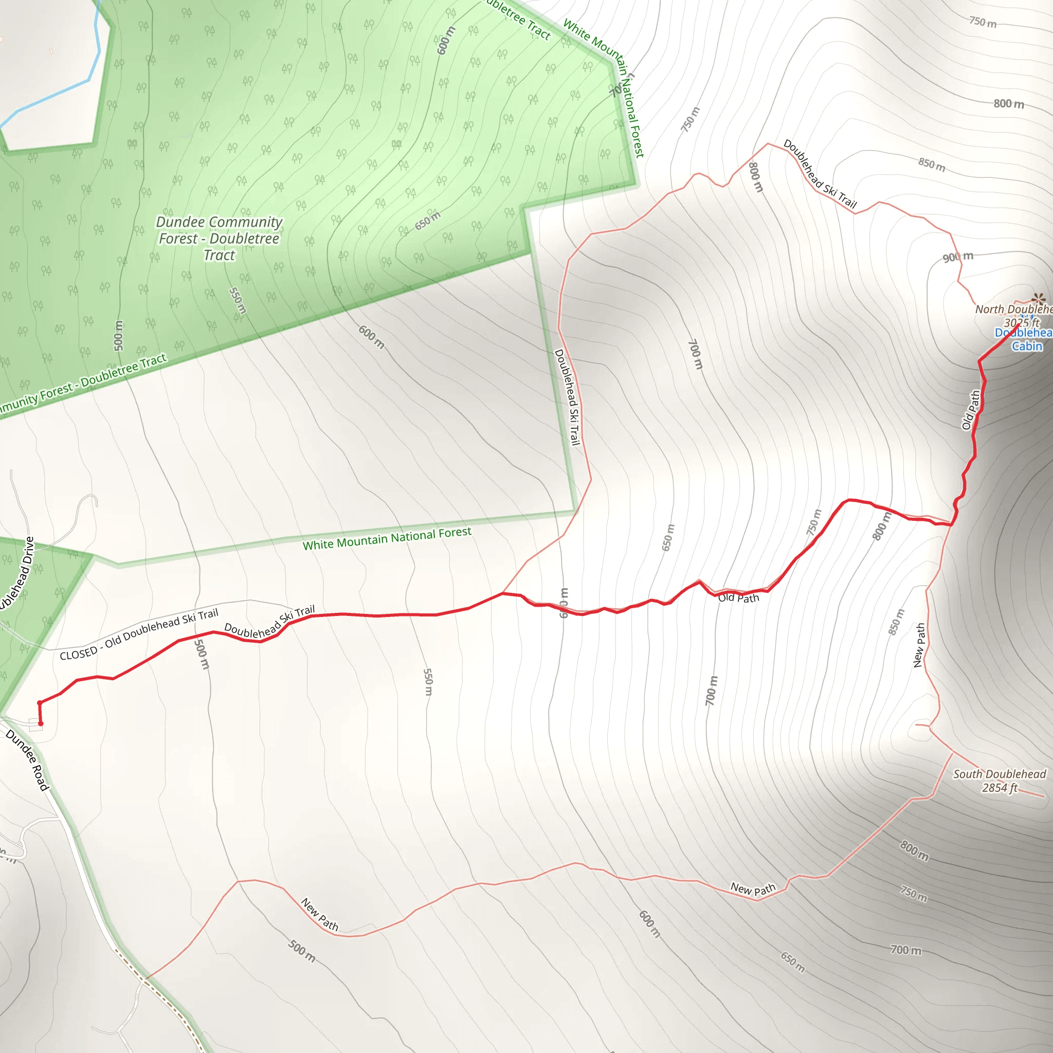 Old Path Trail via Doublehead Trail mobile static map