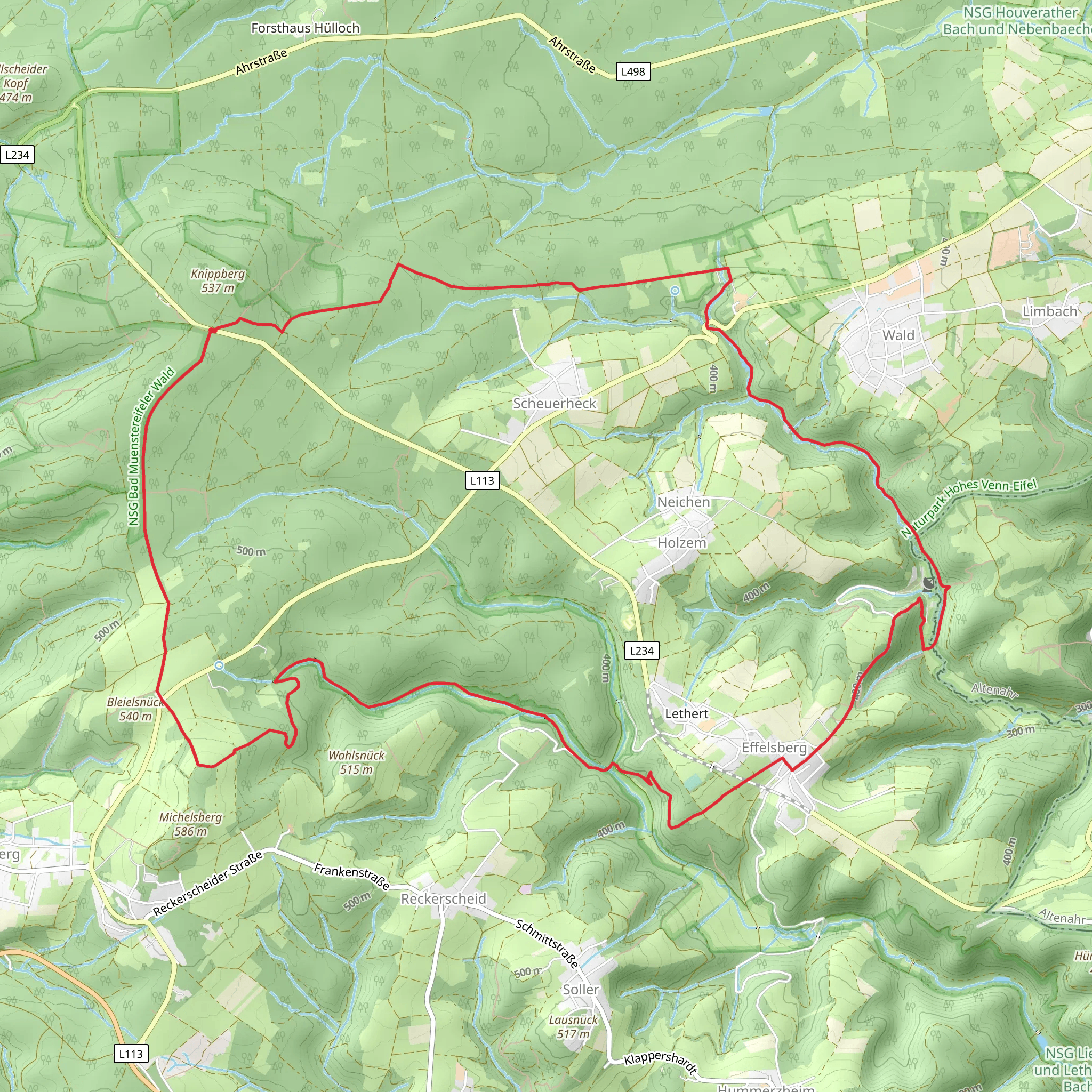 Effelsberger Wald Loop mobile static map