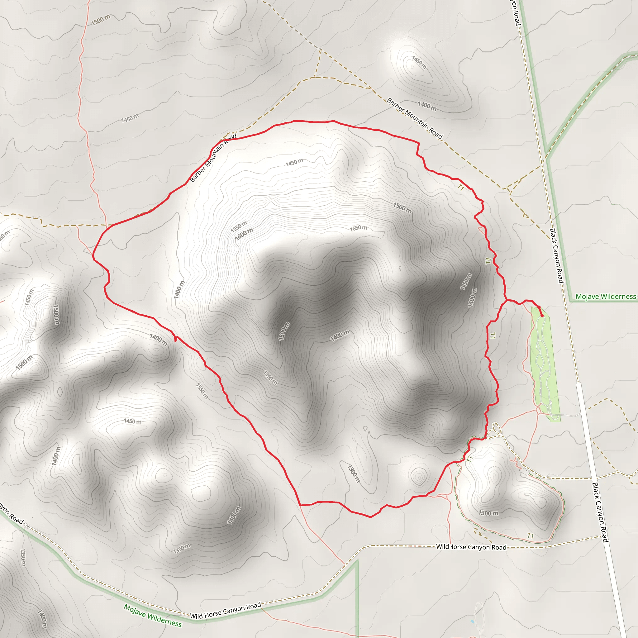 Barber Peak Loop Trail mobile static map