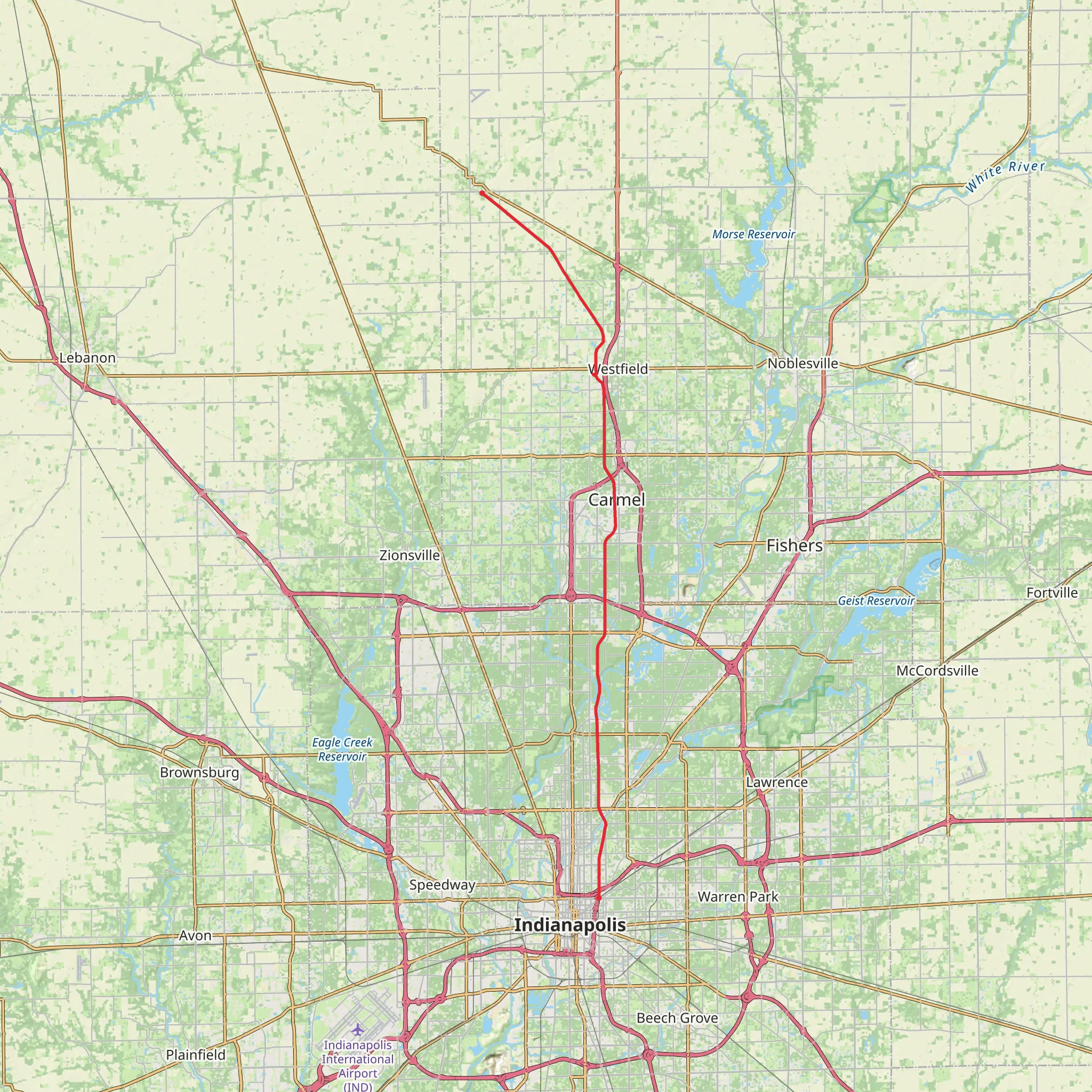 Monon Rail Trail mobile static map