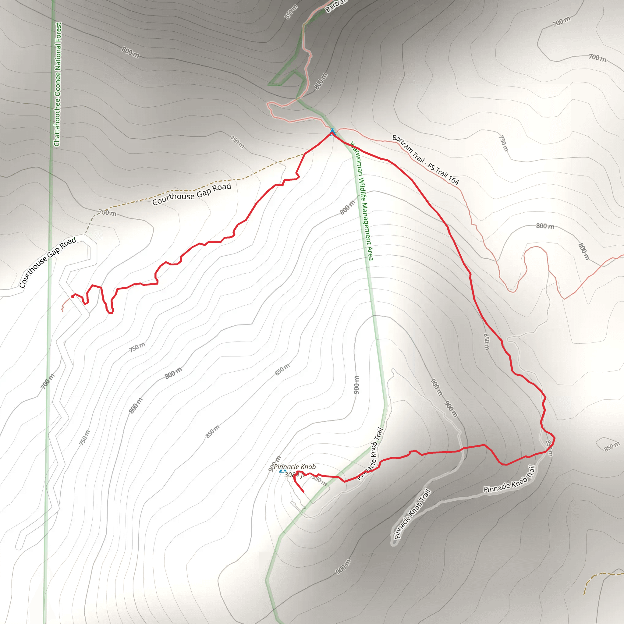 Pinnacle via Courthouse Gap mobile static map