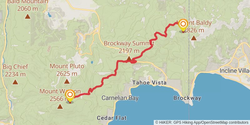 Tahoe Rim Trail stage 2 Map