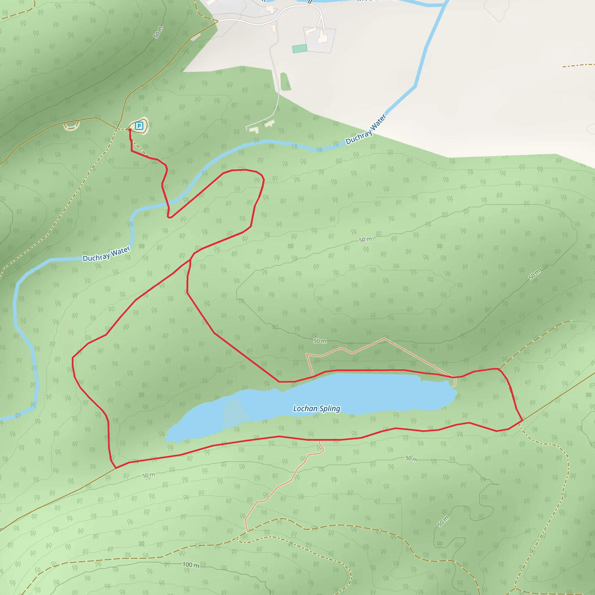 Lochan Spling Loop Trail mobile static map