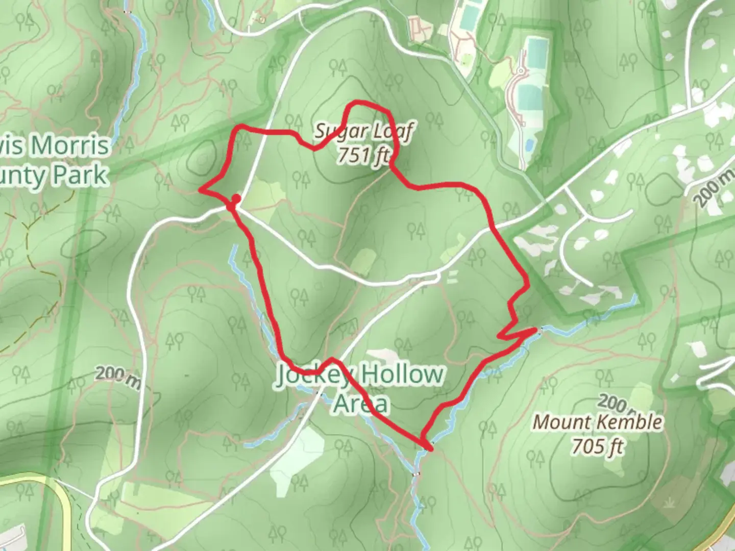 An image depicting the trail Orange Trail and Grand Loop Trail and its surrounding area.