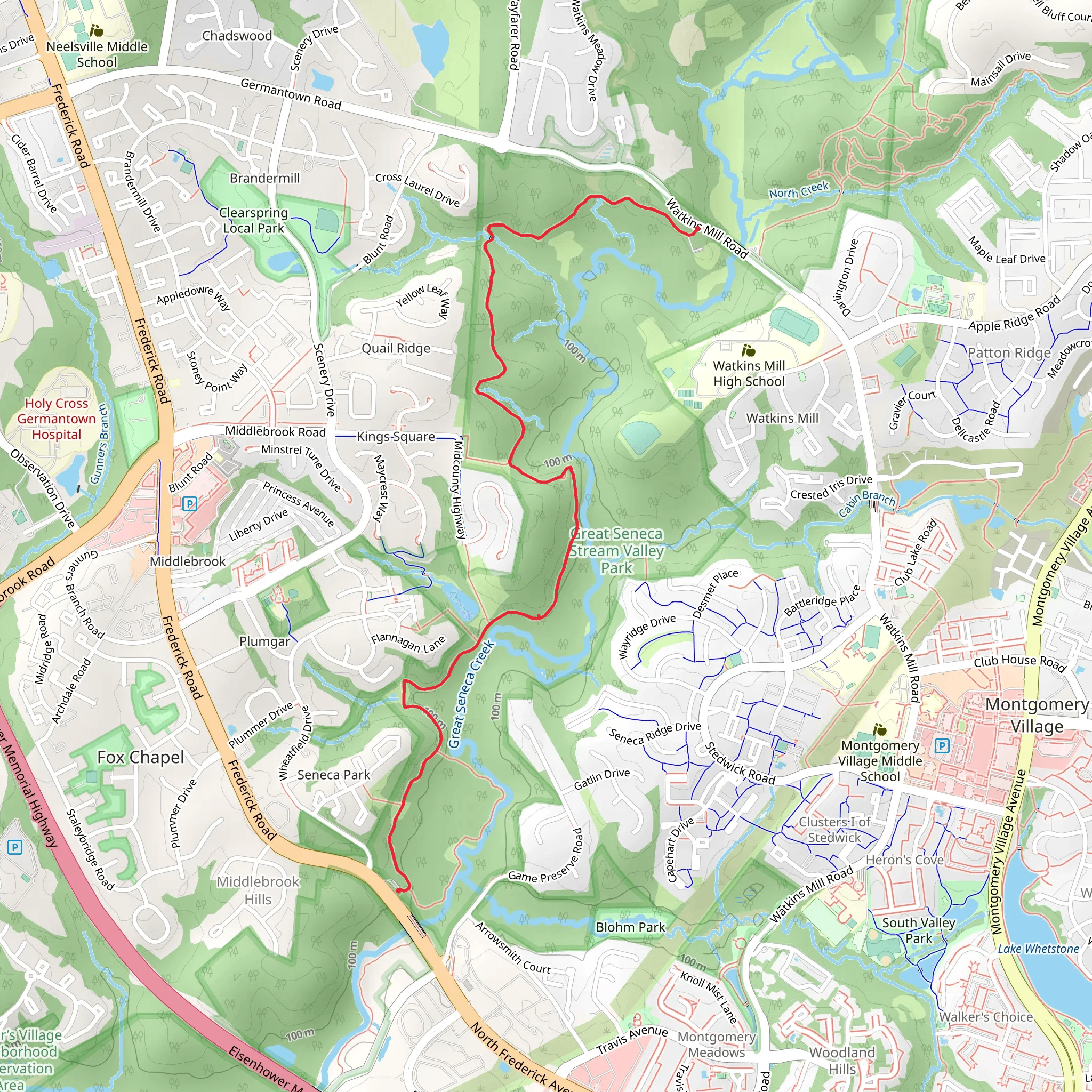 Seneca Creek Greenway - Watkins Mill Road mobile static map