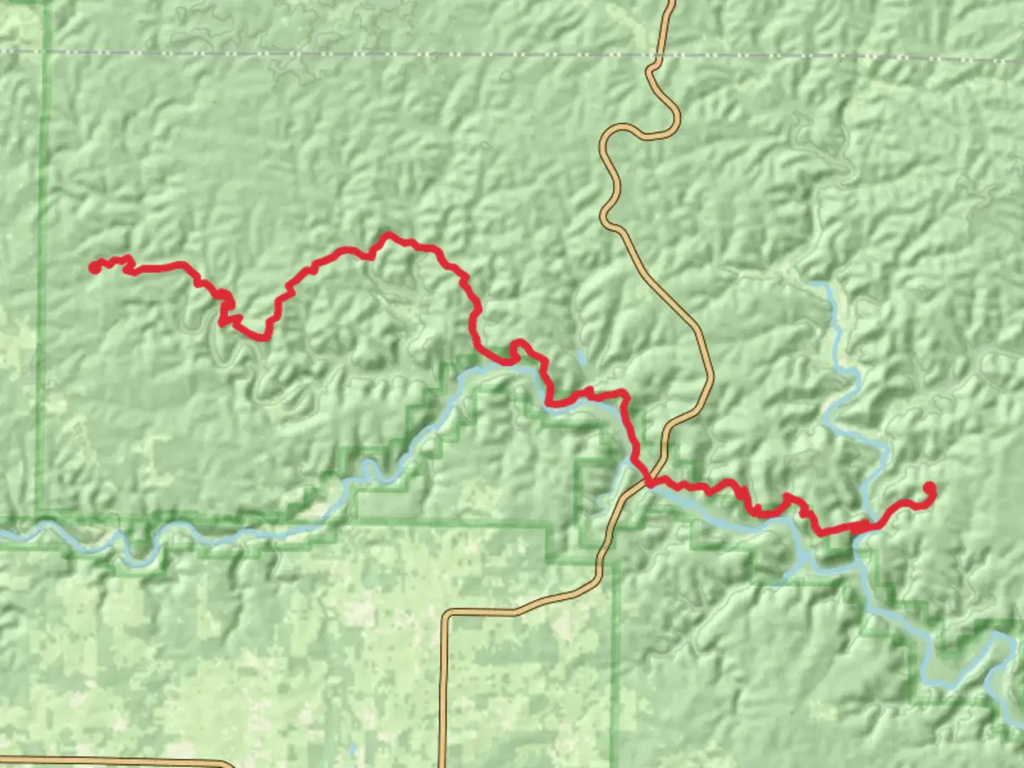An image depicting the trail Ozark Trail - Eleven Point Section and its surrounding area.