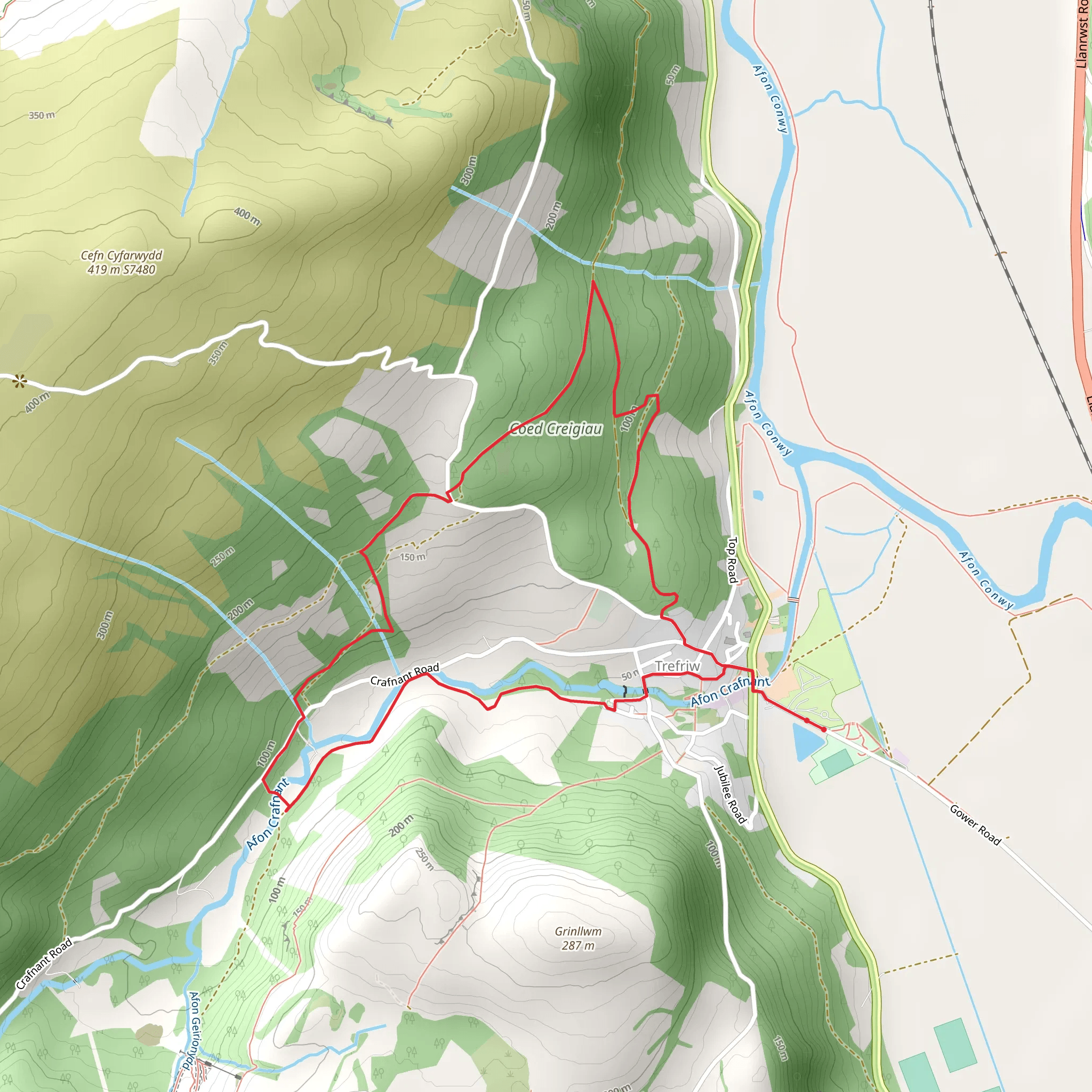 Trefriw Trail - 7 mobile static map