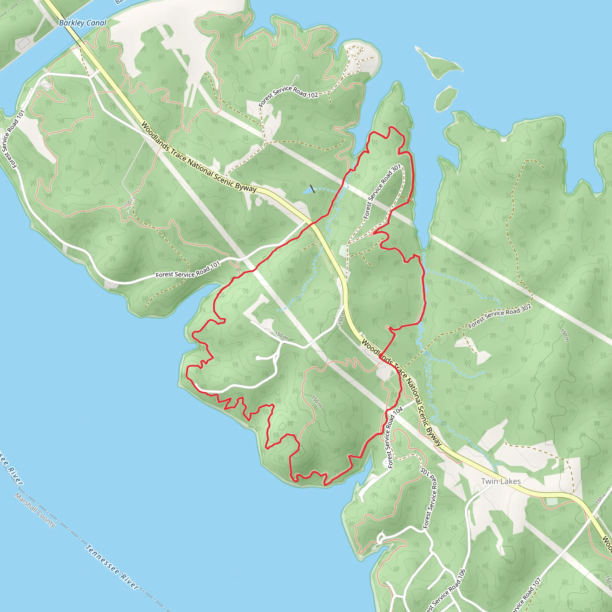 Canal and Canal Connector C Loop Trail mobile static map