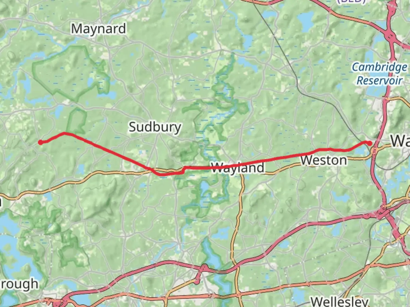 An image depicting the trail Mass Central Rail Wayside Trail and its surrounding area.