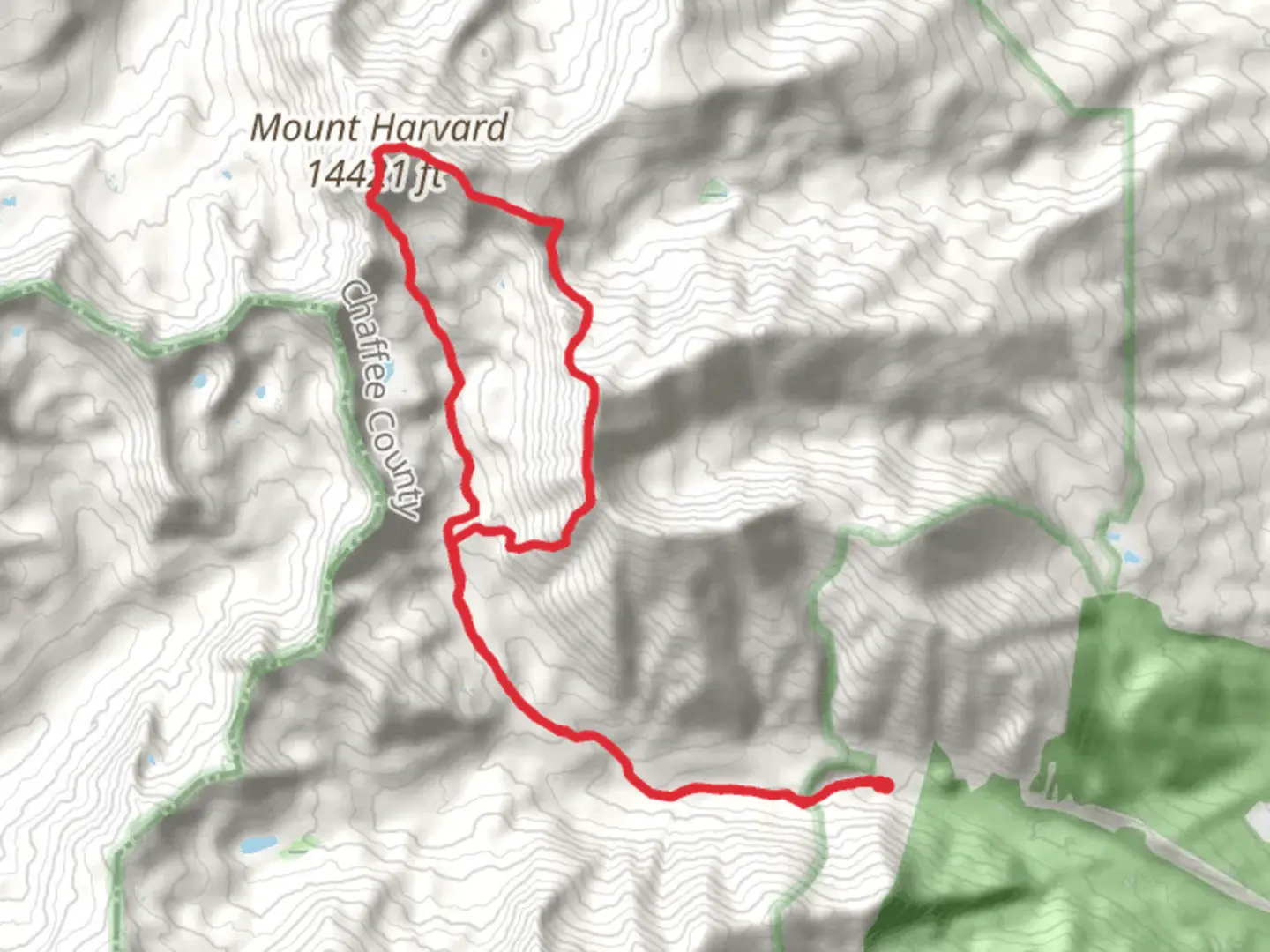 An image depicting the trail Mount Columbia and Mount Harvard via Horn Fork Basin Loop Trail and its surrounding area.