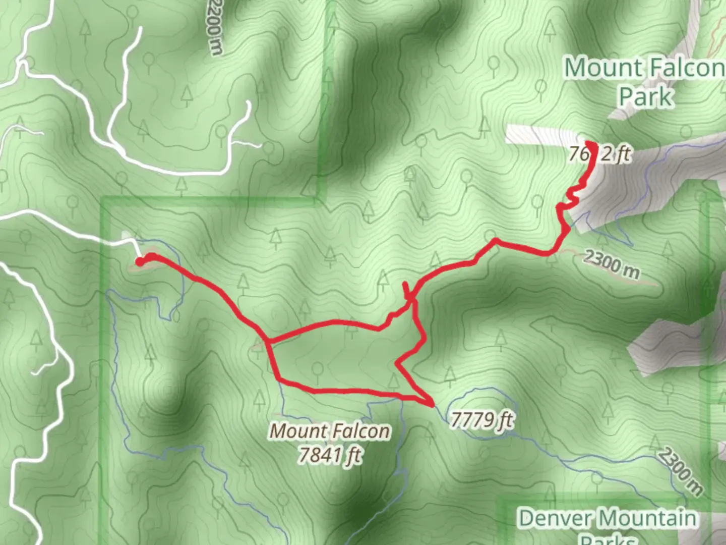 An image depicting the trail Walker's Dream and Castle Loop Trail and its surrounding area.