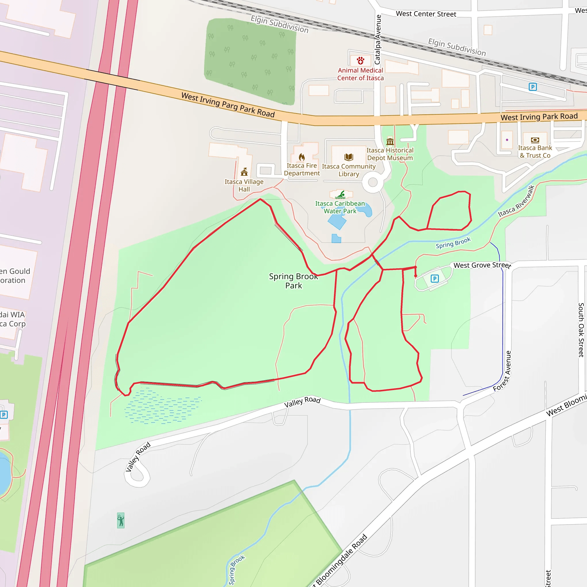 Spring Brook Park Loop mobile static map