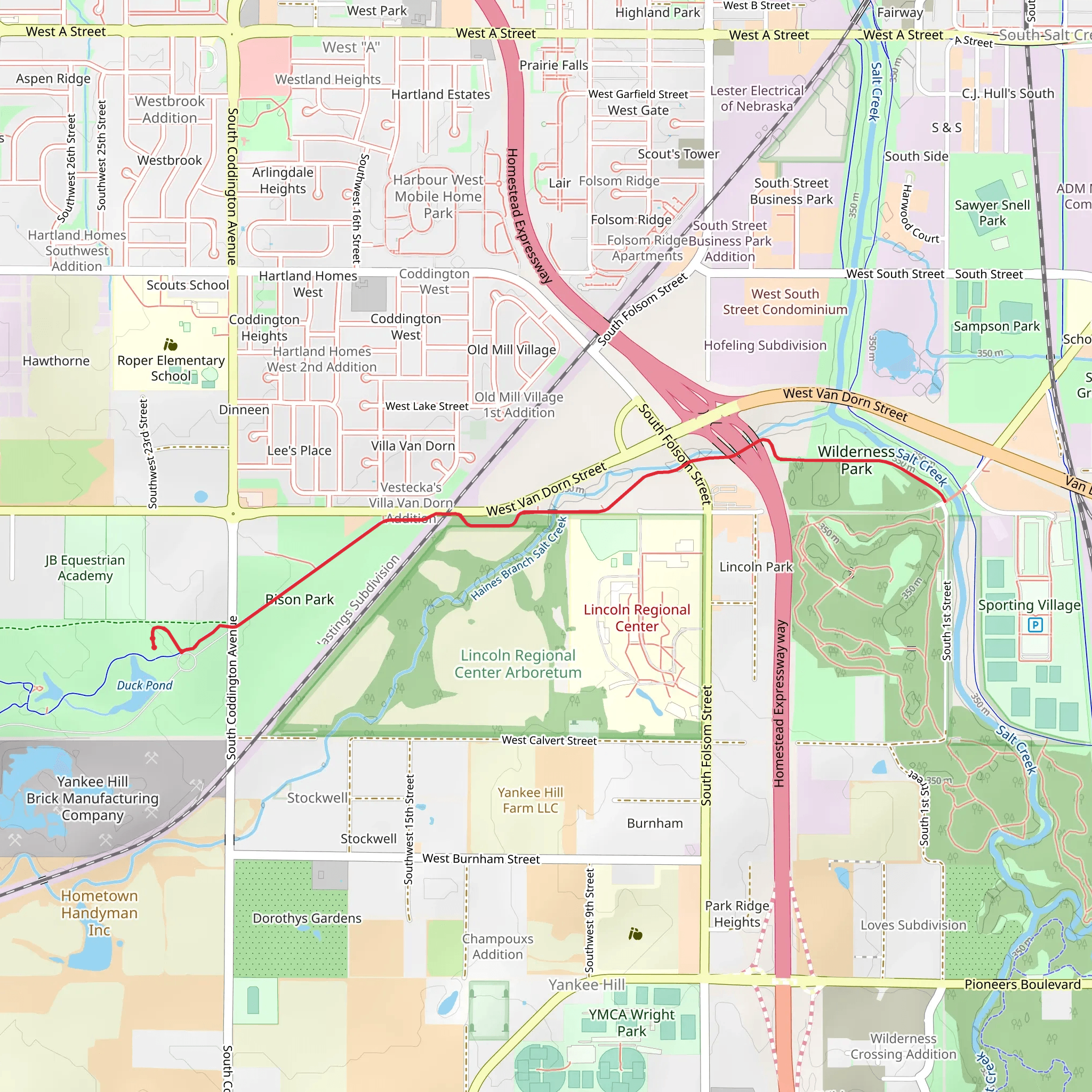 Bison and Prairie Corridor Trail mobile static map