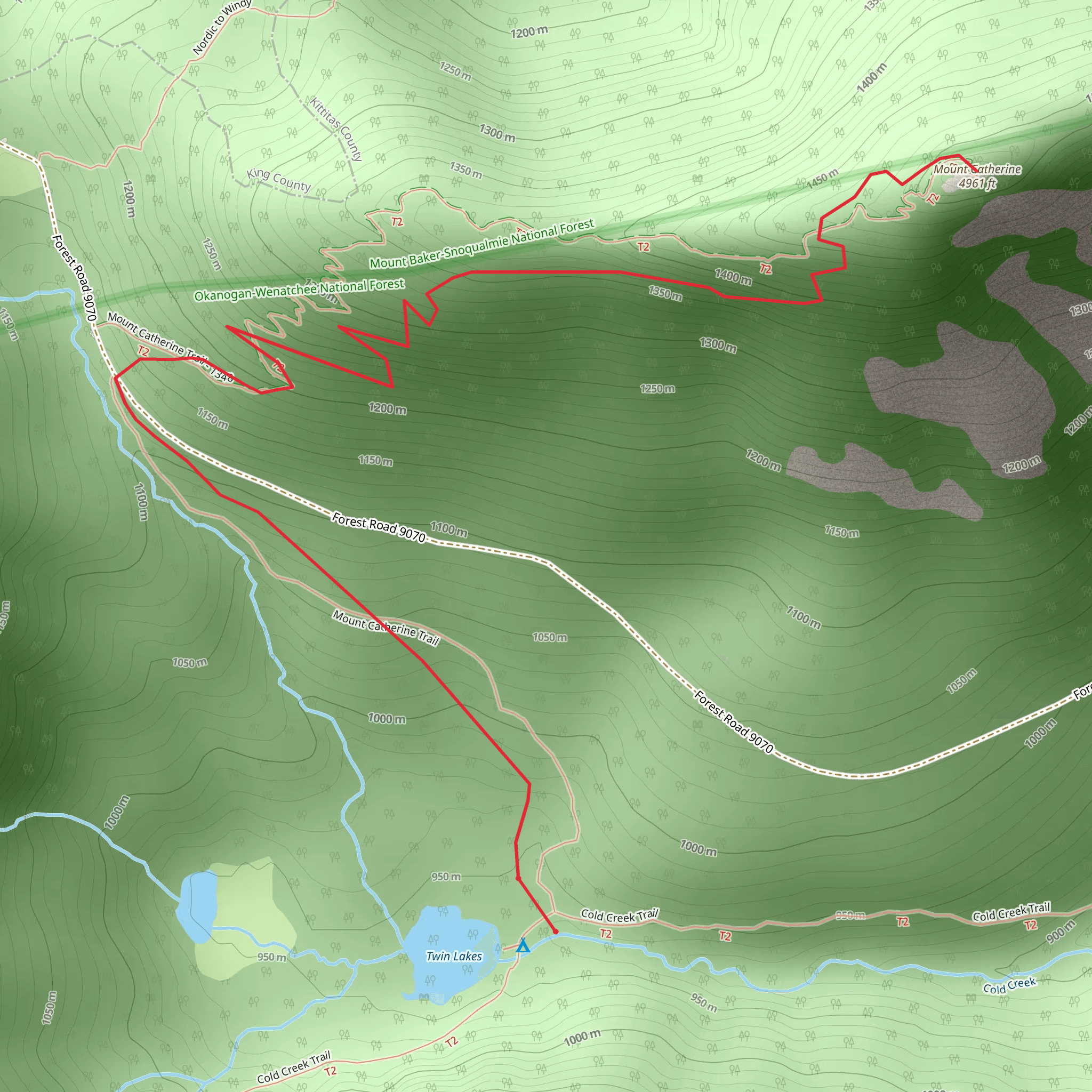 Mount Catherine Trail mobile static map