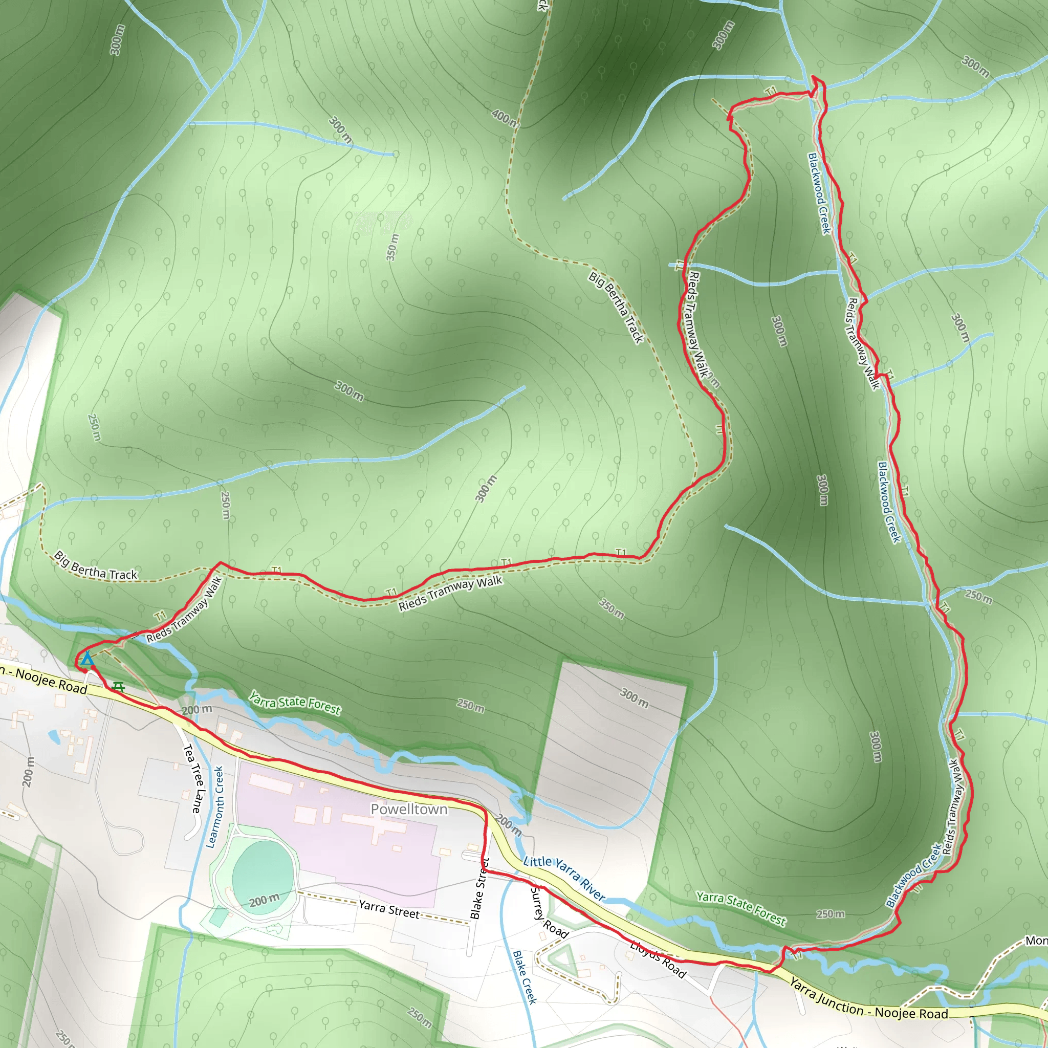 Reids Tramline Trail mobile static map