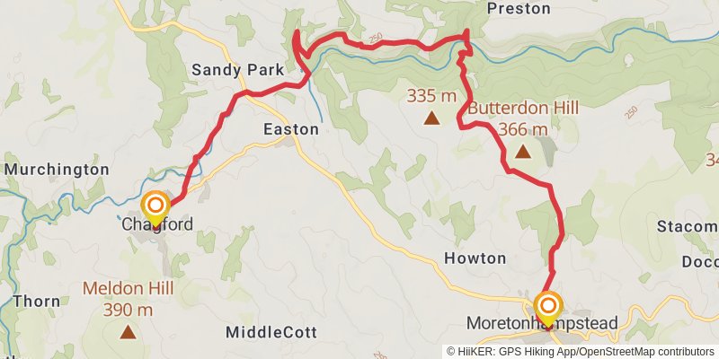 Dartmoor Way stage 5 Map