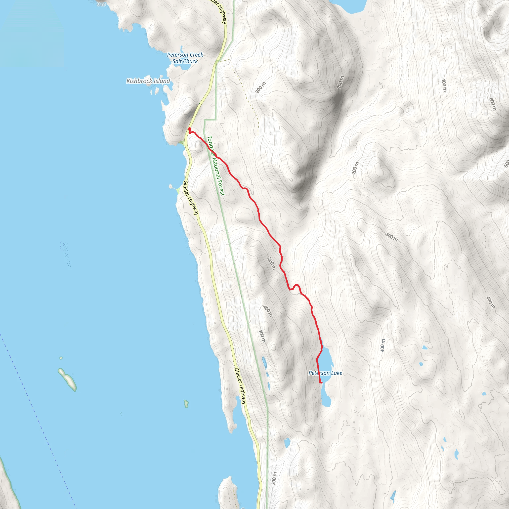 Peterson Creek - Peterson Lake Trail mobile static map