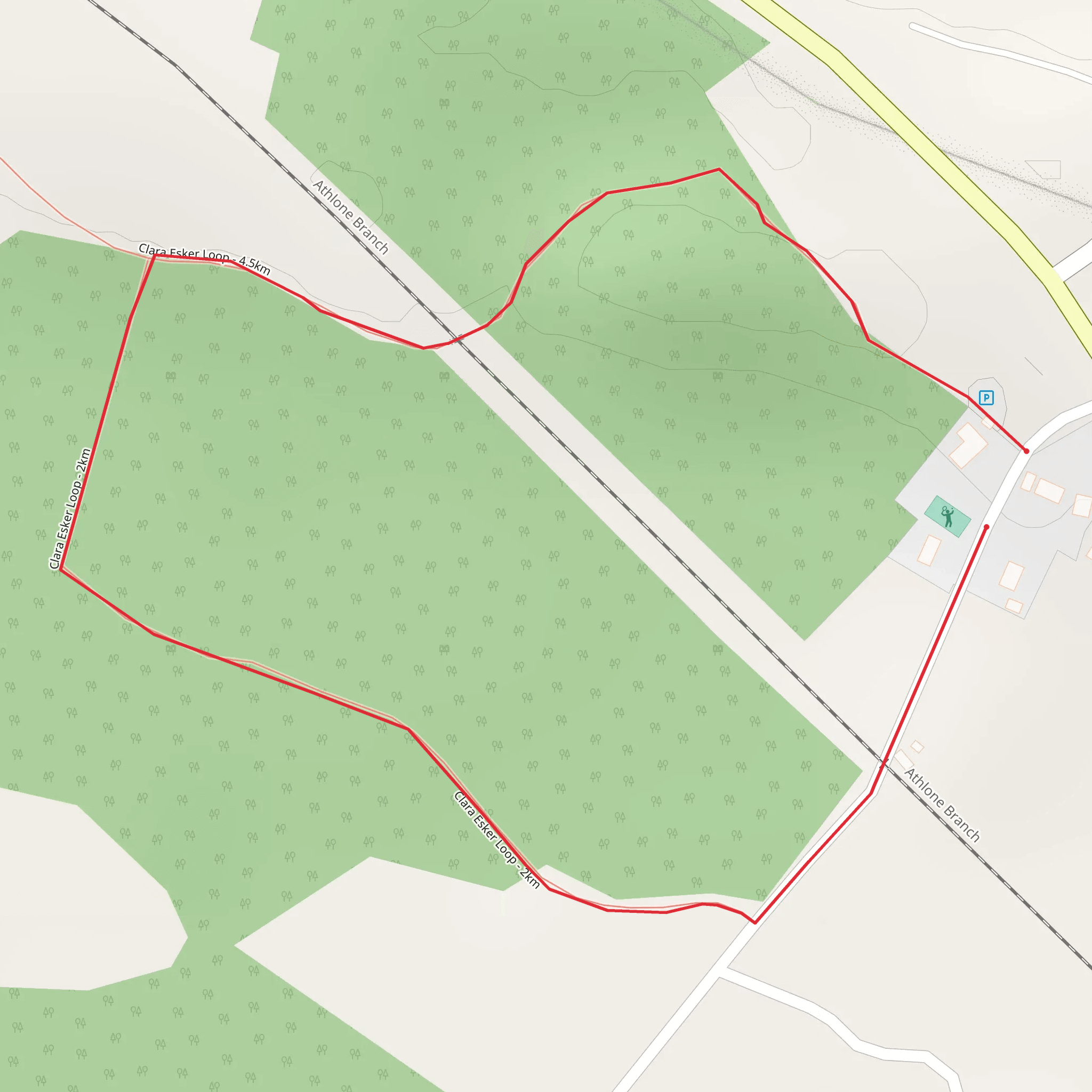 Clara Esker Forest Loop Walk mobile static map