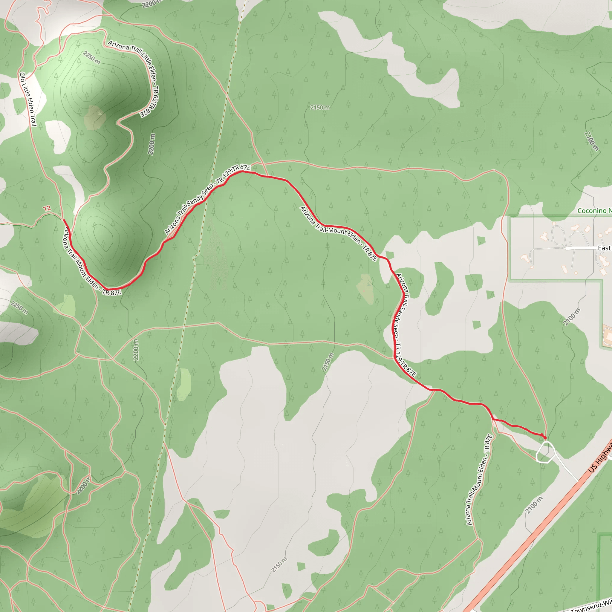 Sandy Seep Trail mobile static map