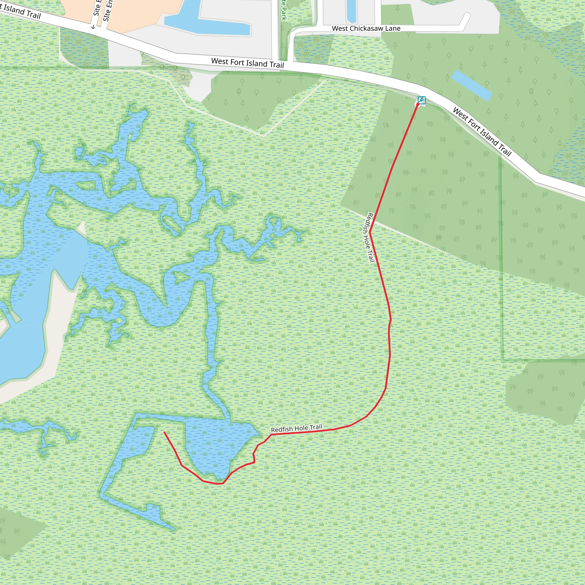 Redfish Hole Trail mobile static map