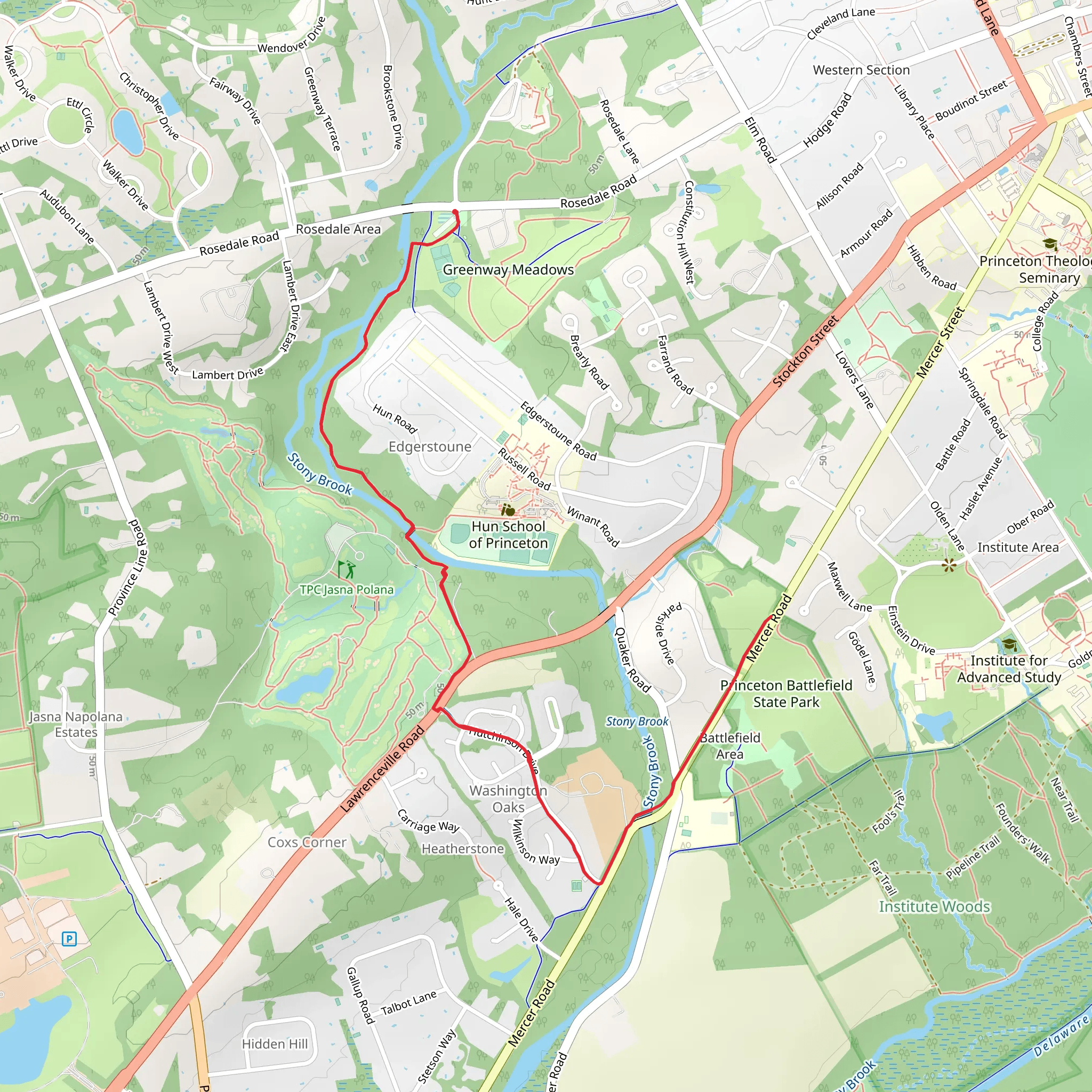 Stony Brook Trails - Greenway Meadows mobile static map