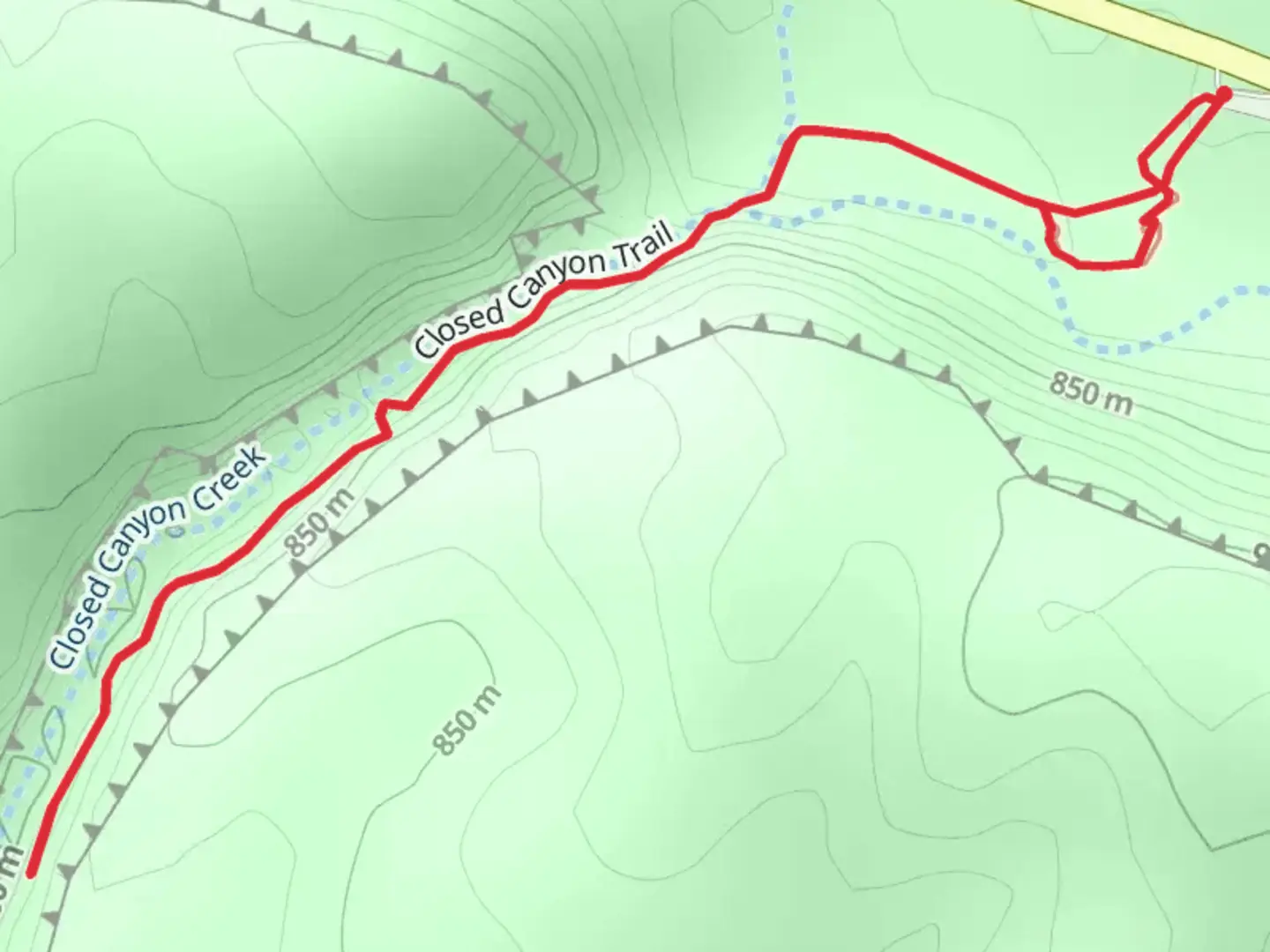 An image depicting the trail Closed Canyon Trail and its surrounding area.