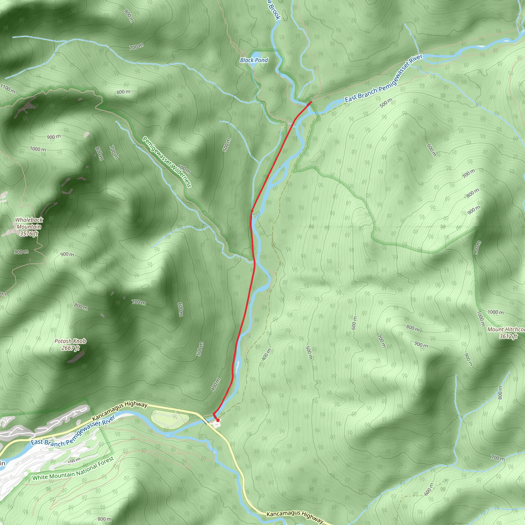 Lincoln Woods Trail mobile static map