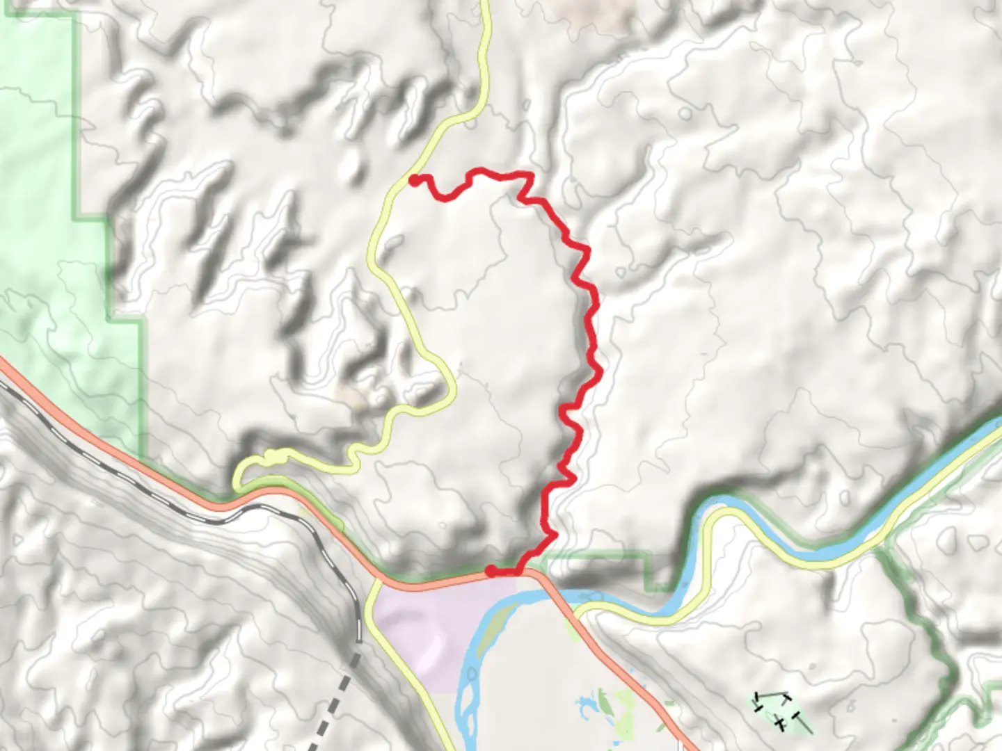 An image depicting the trail Lower Courthouse Trail and its surrounding area.