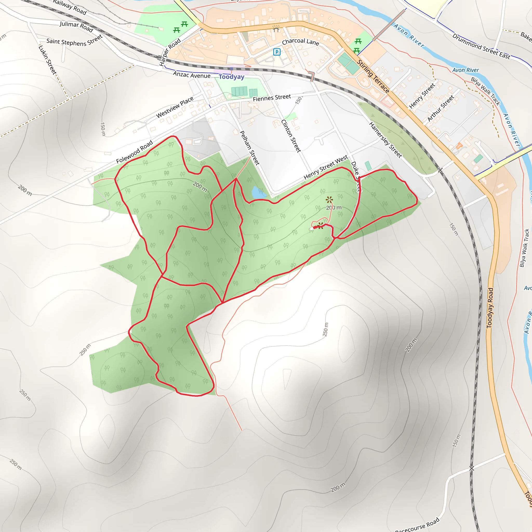 Pelham Reserve Trail mobile static map