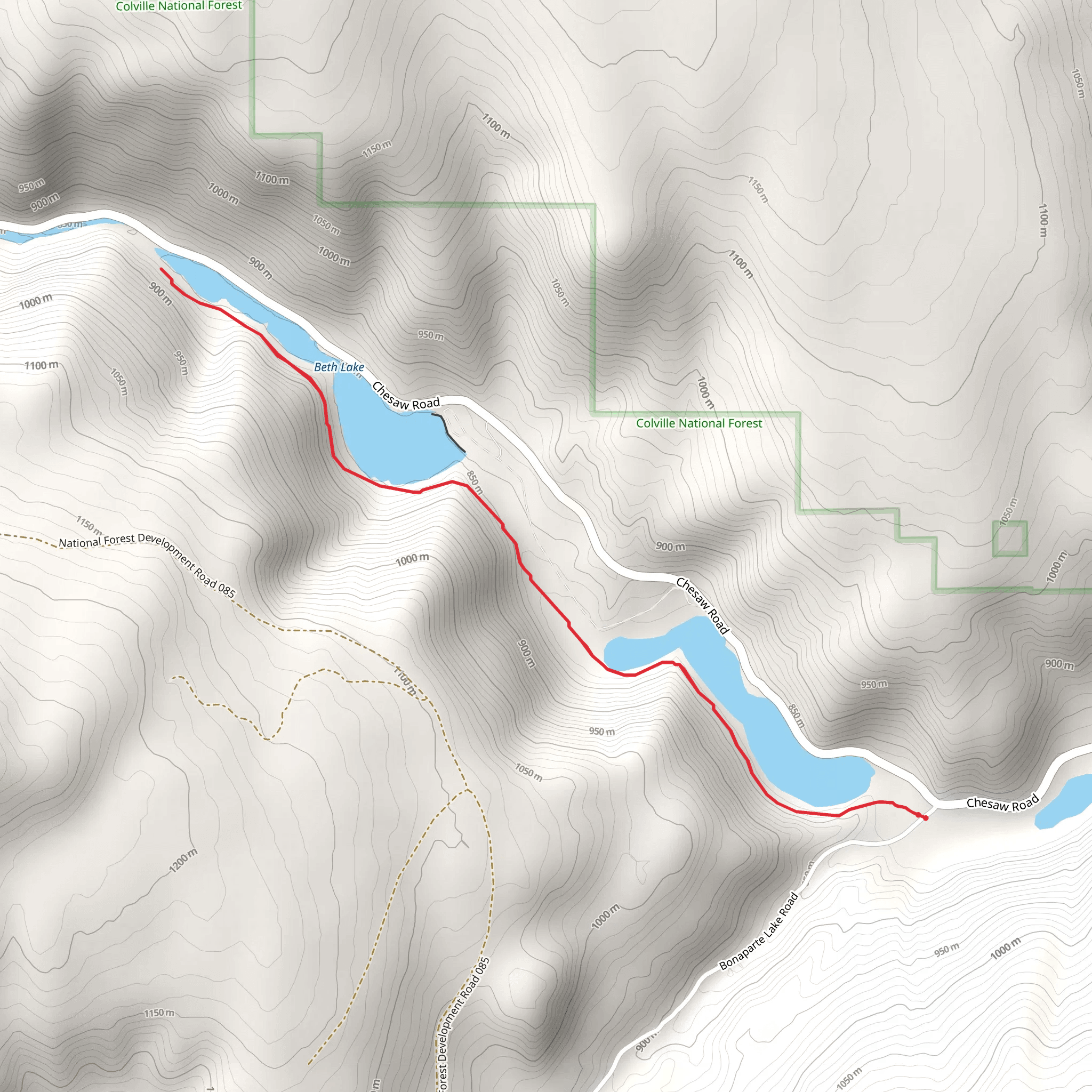 Beth Lake Trail mobile static map