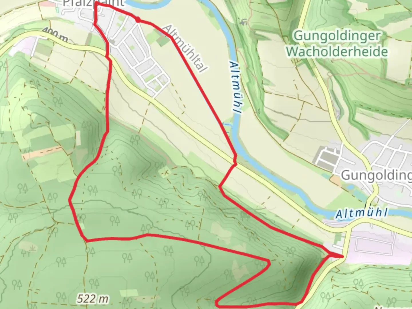 An image depicting the trail Rundwanderweg Kipfenberg and its surrounding area.