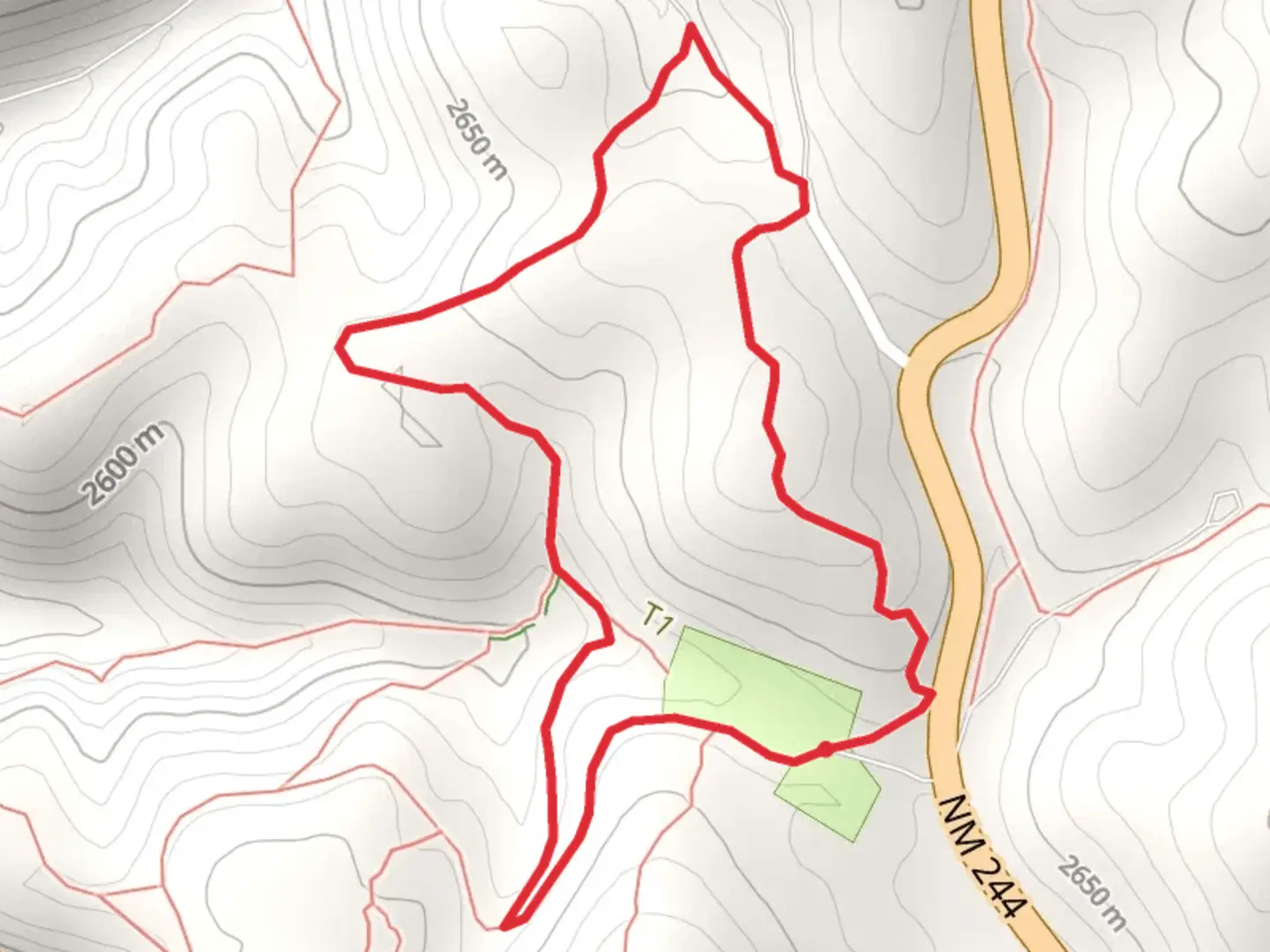 An image depicting the trail Osha and Pines North Loop Trail and its surrounding area.