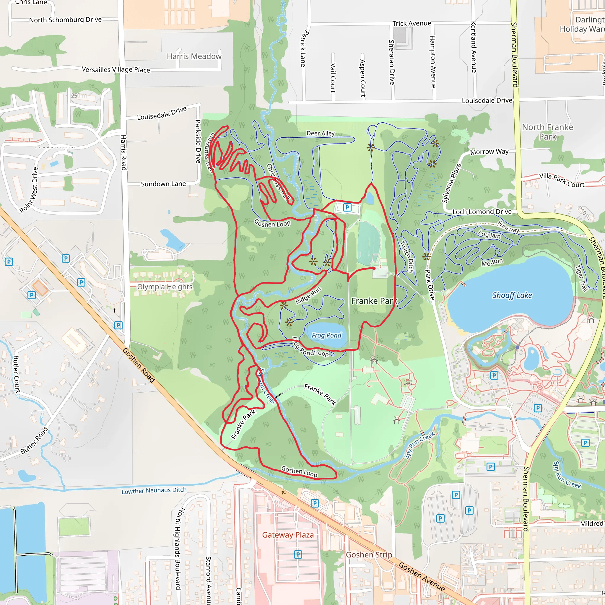 FRanke Park and Frog Pond Loop mobile static map