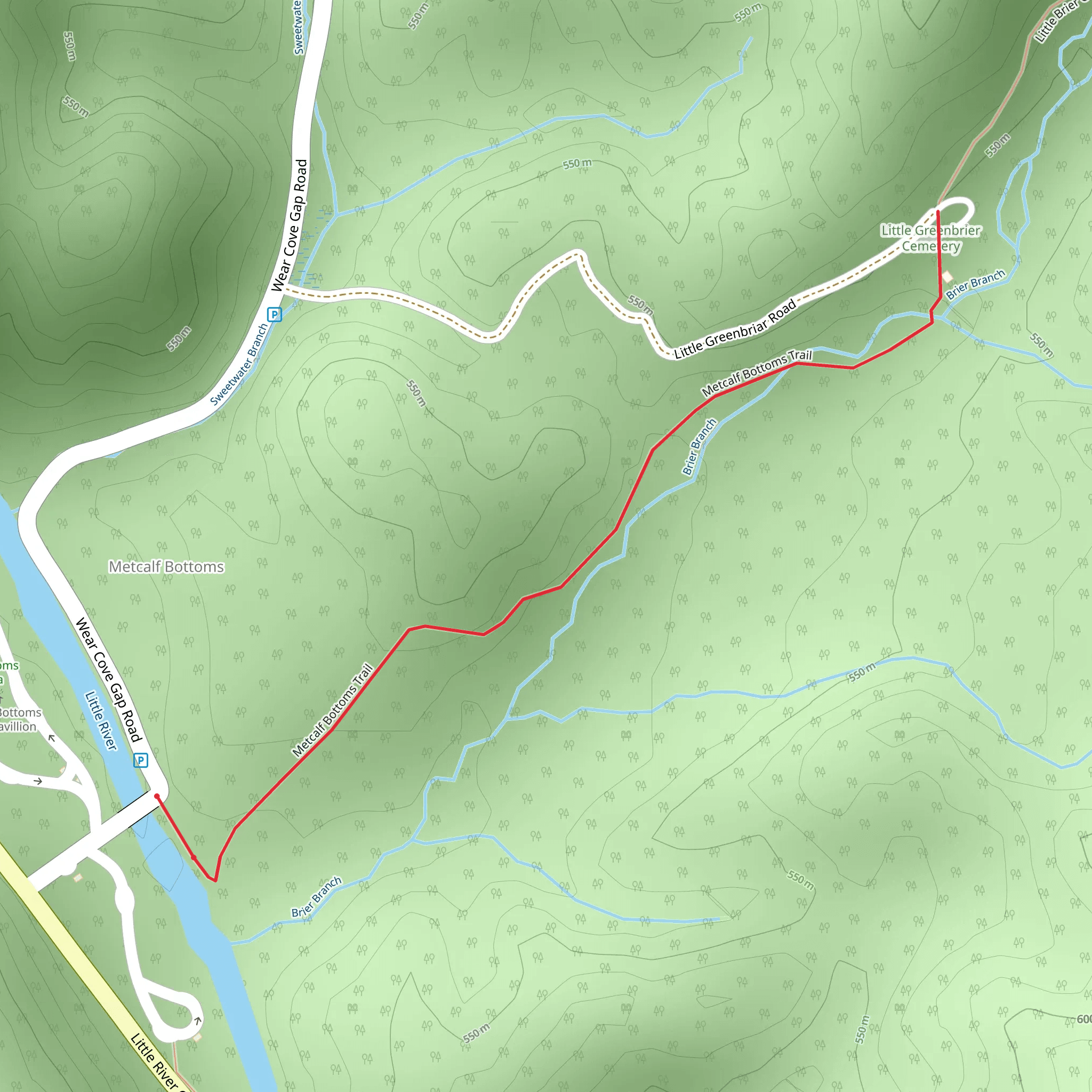 Metcalf Bottoms Trail mobile static map