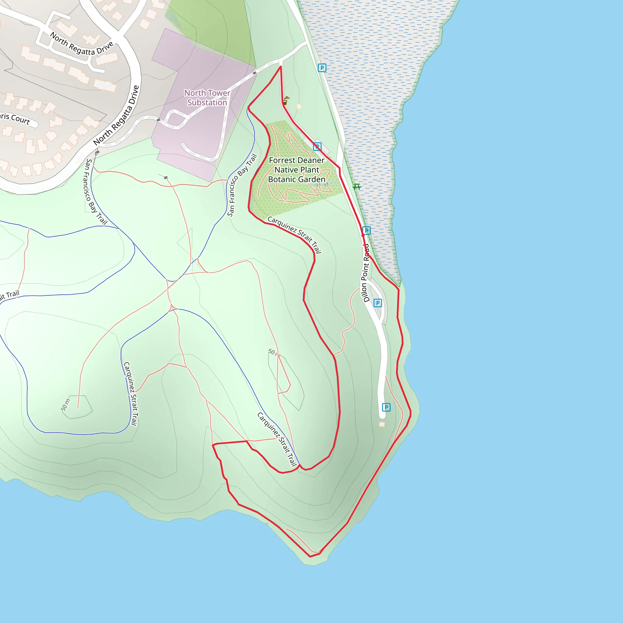 Carquinez Strait Loop Trail mobile static map