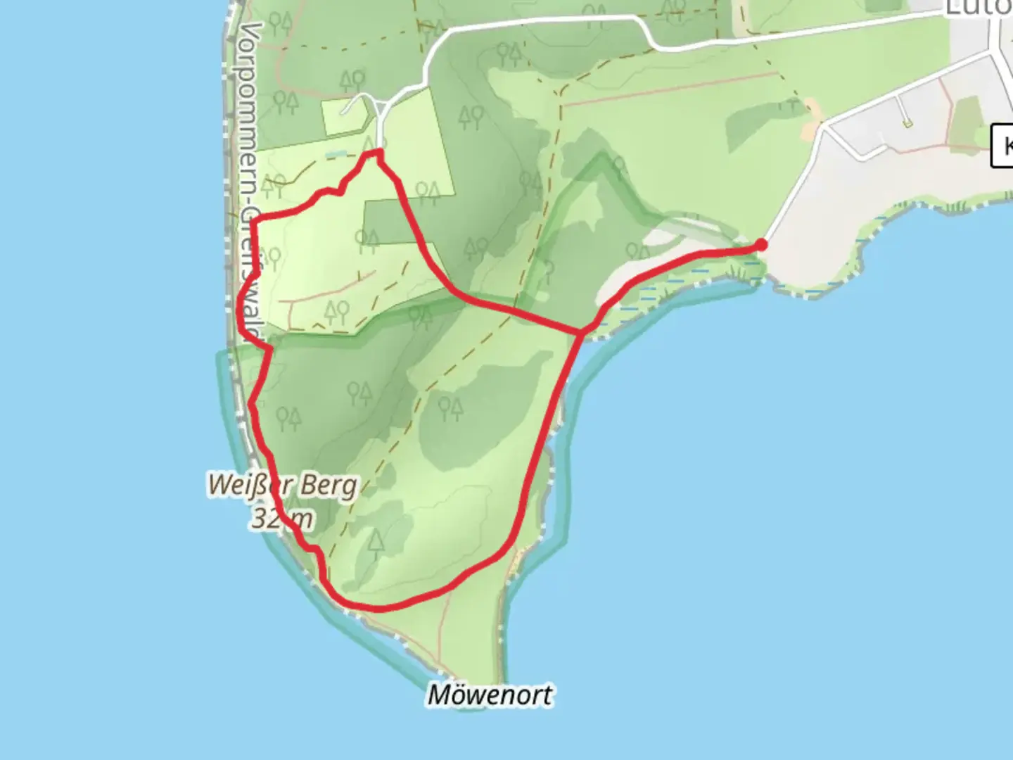 An image depicting the trail Weißer Berg Loop and its surrounding area.