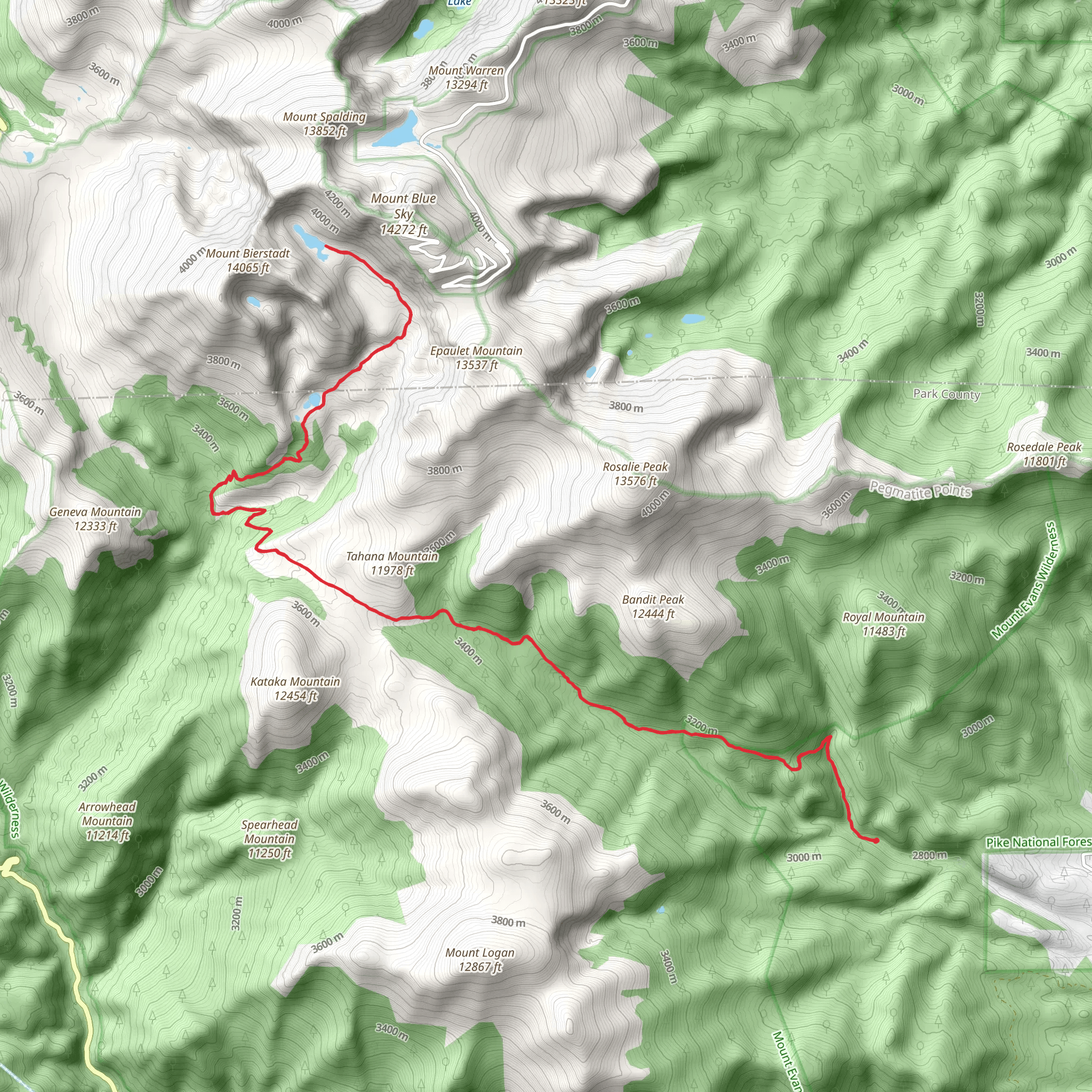 Abyss Lake and Helms Lake via Rosalie Trail mobile static map