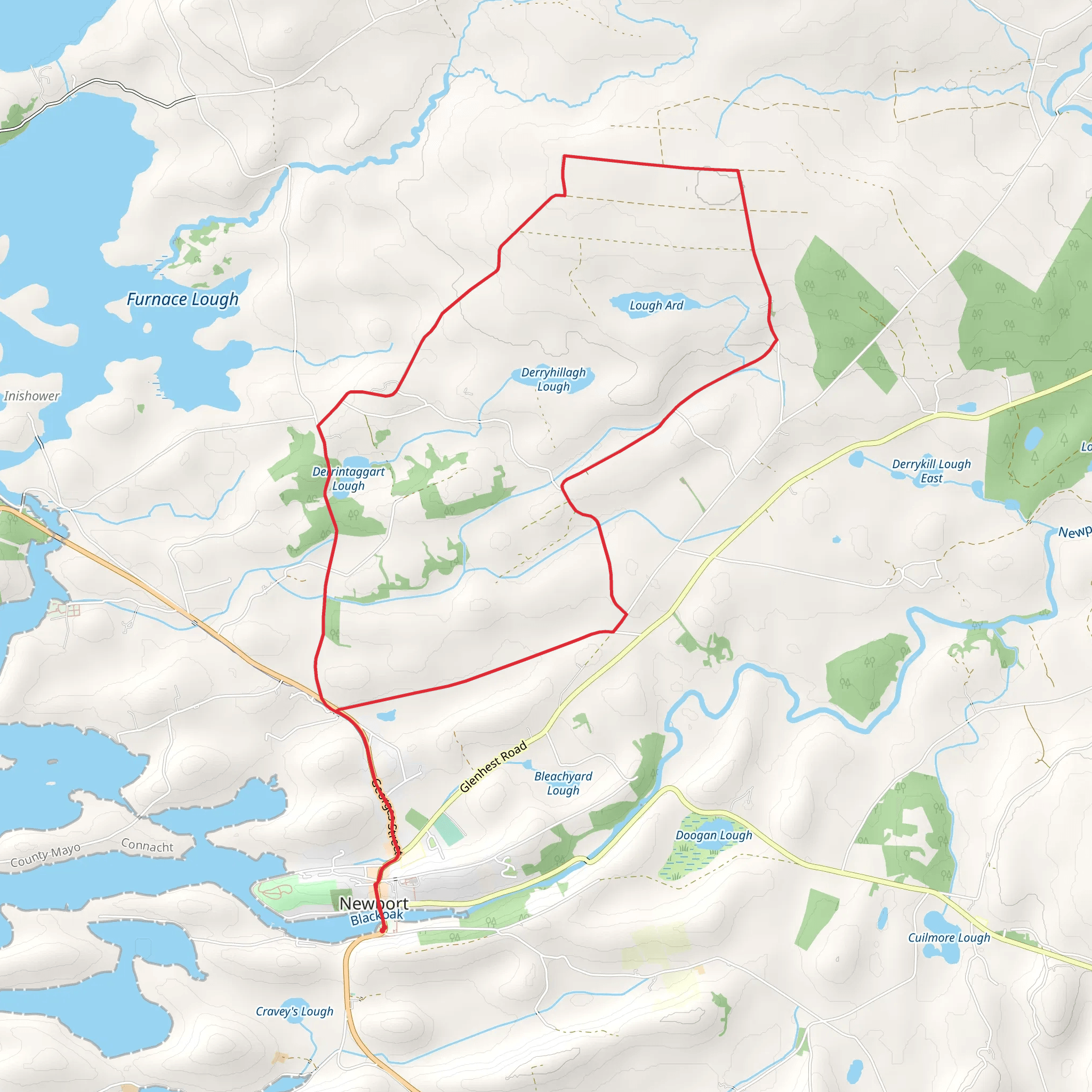 Burrishoole Loop - Newport Doogary Loop mobile static map