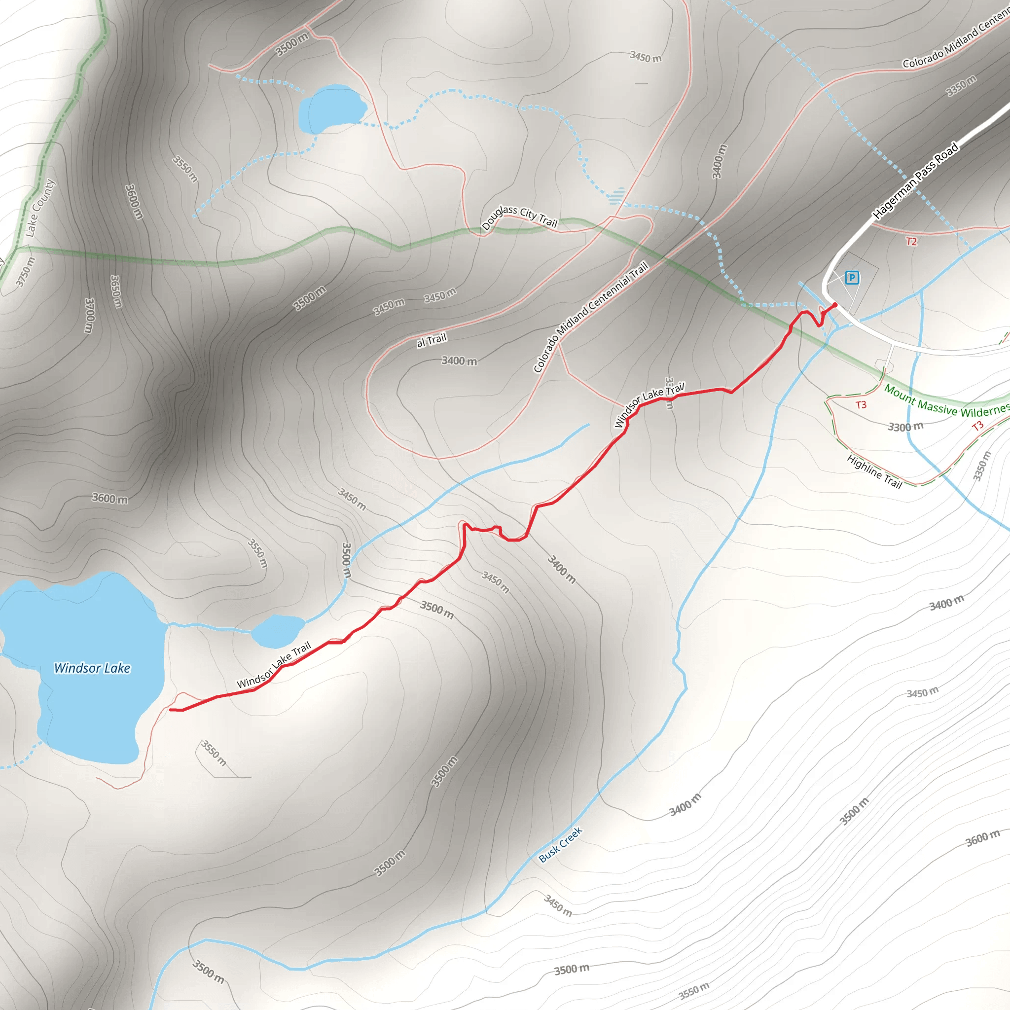 Windsor Lake Trail mobile static map