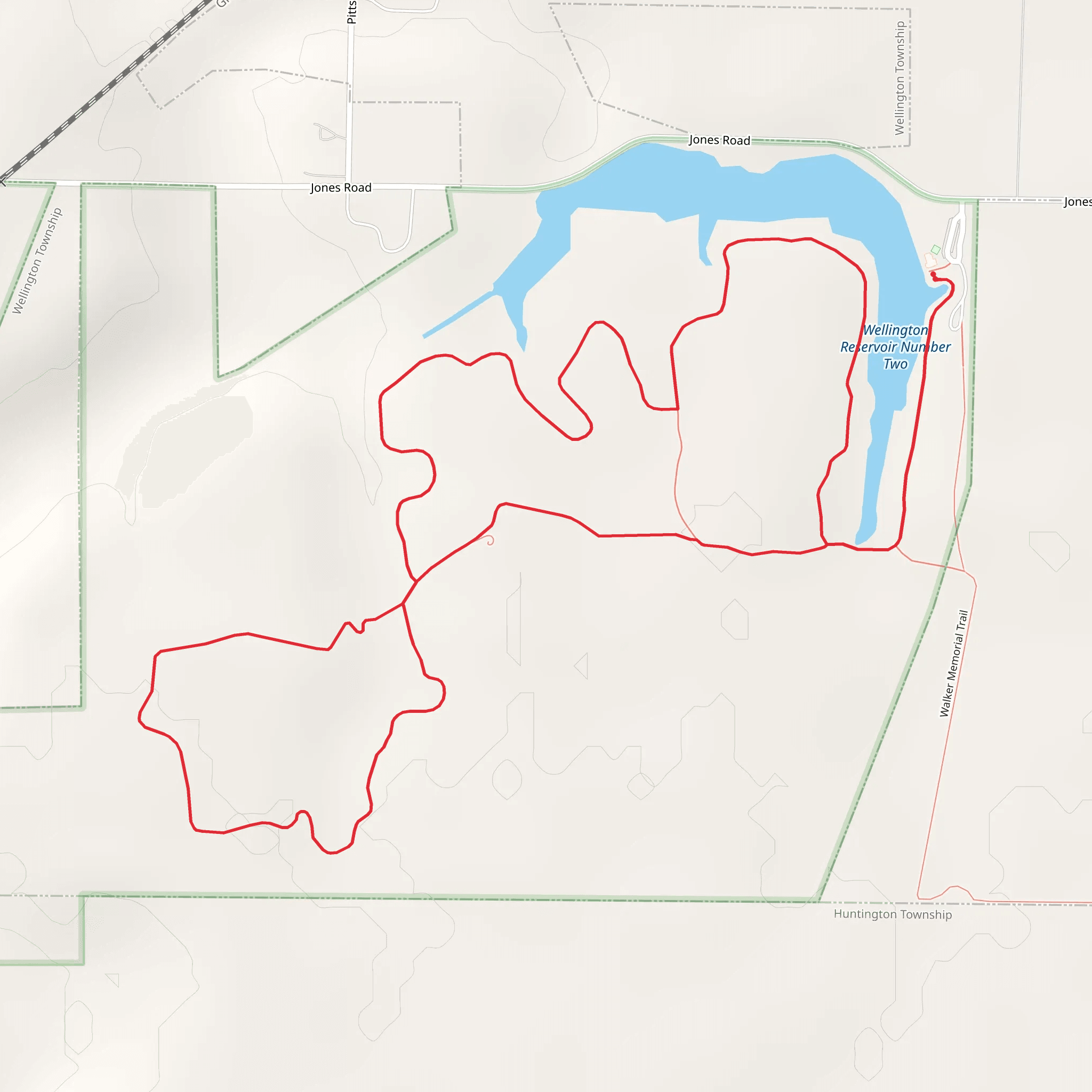 Wellington Reservoir Number Two Loop mobile static map