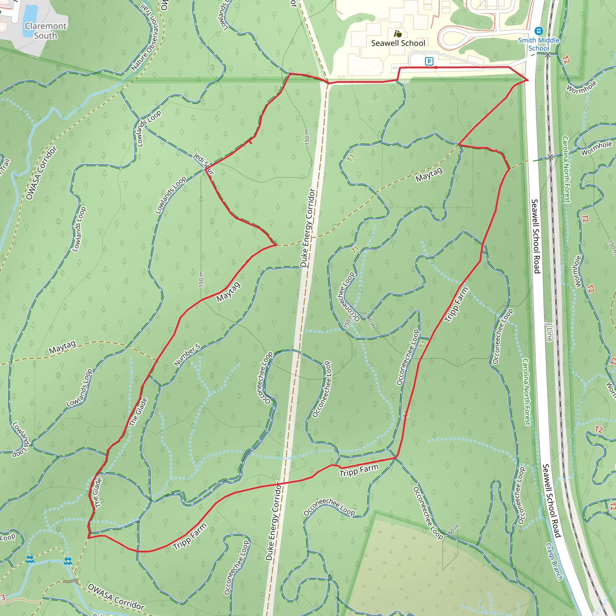 Tripp Farm and Lowlands Loop mobile static map
