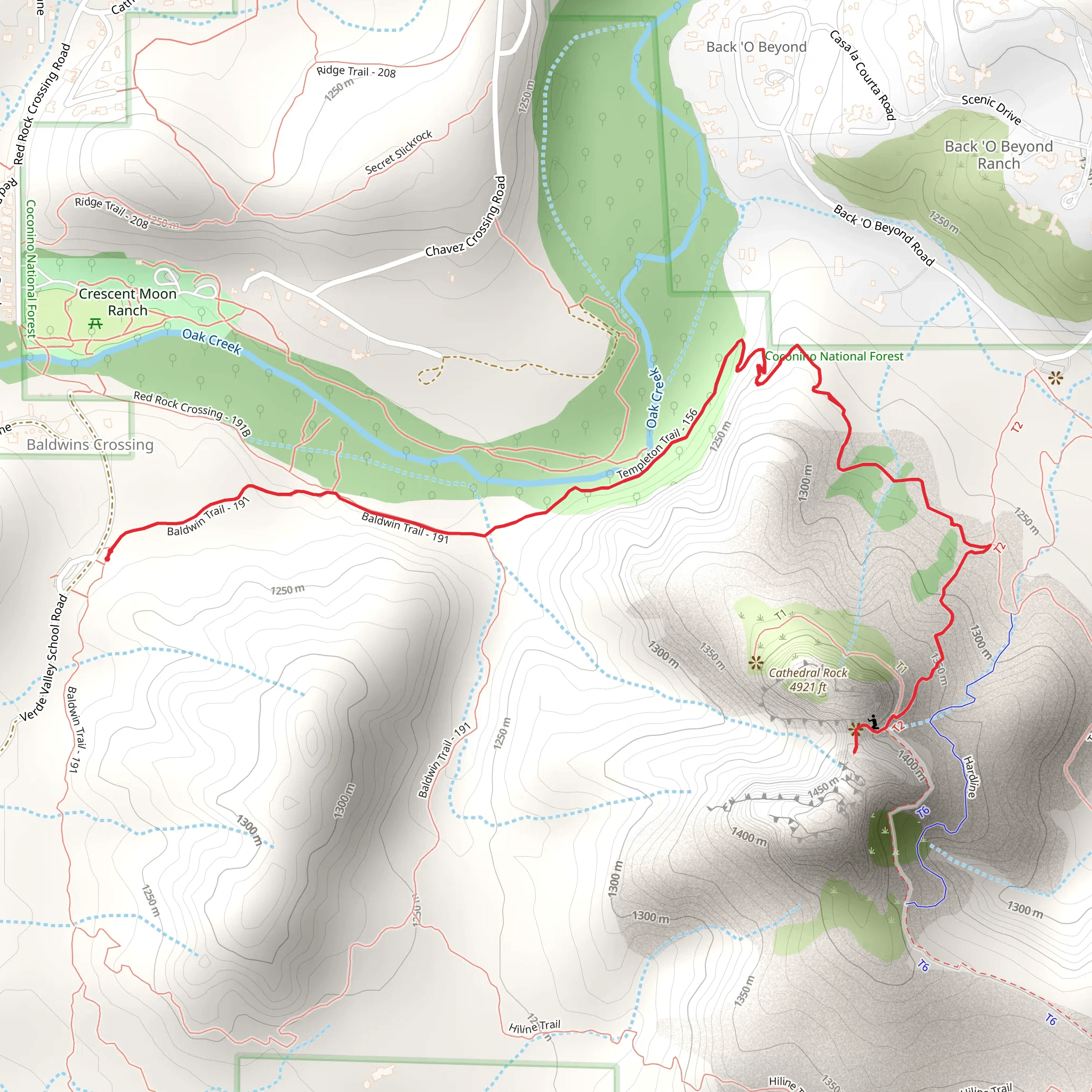 Cathedral rock via Baldwin and Templeton mobile static map