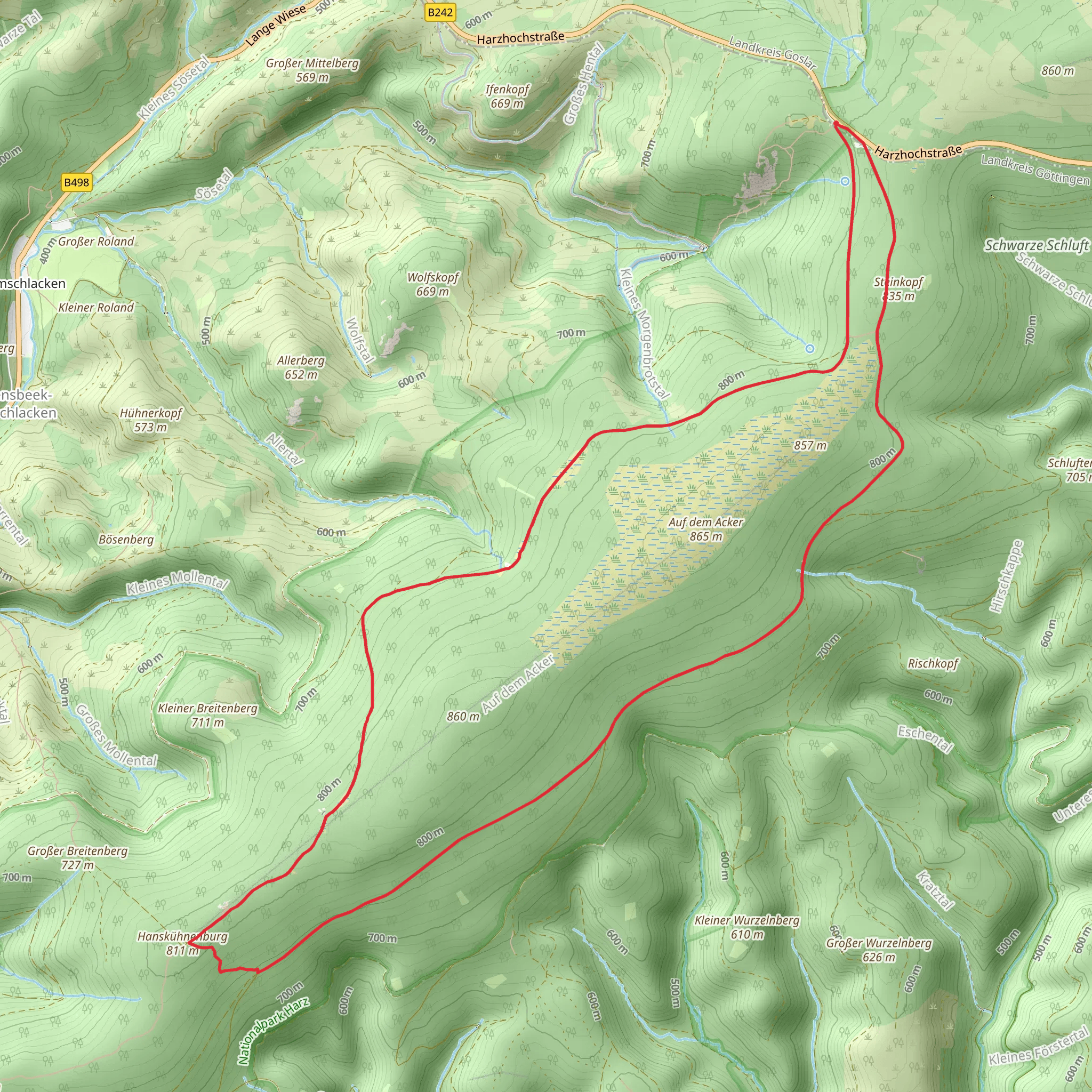 Hanskühnenburg Loop via Reitstieg mobile static map