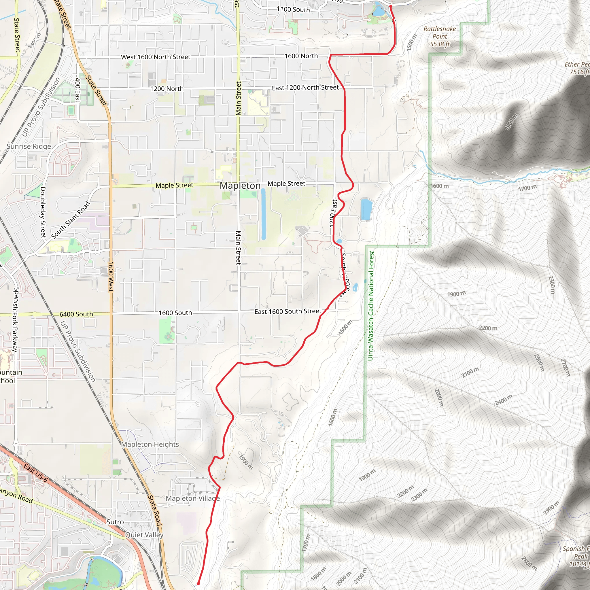 Mapleton Lateral Canal Trail mobile static map