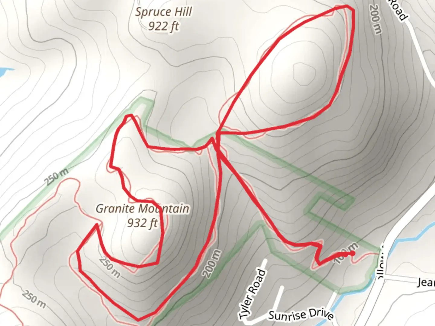An image depicting the trail Granite Mountain and Peekskill Hollow Creek Loop and its surrounding area.