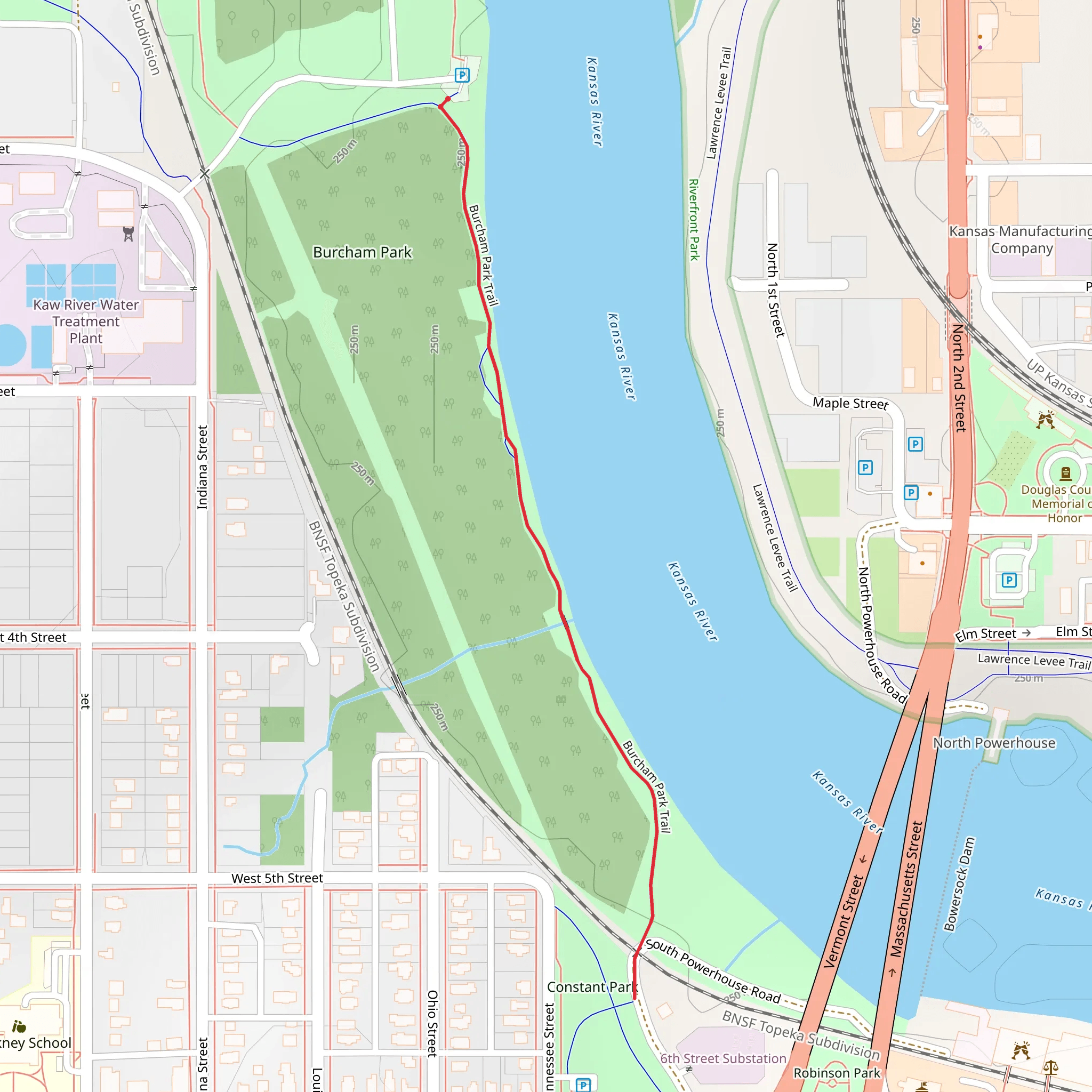 Burcham Park Trail mobile static map